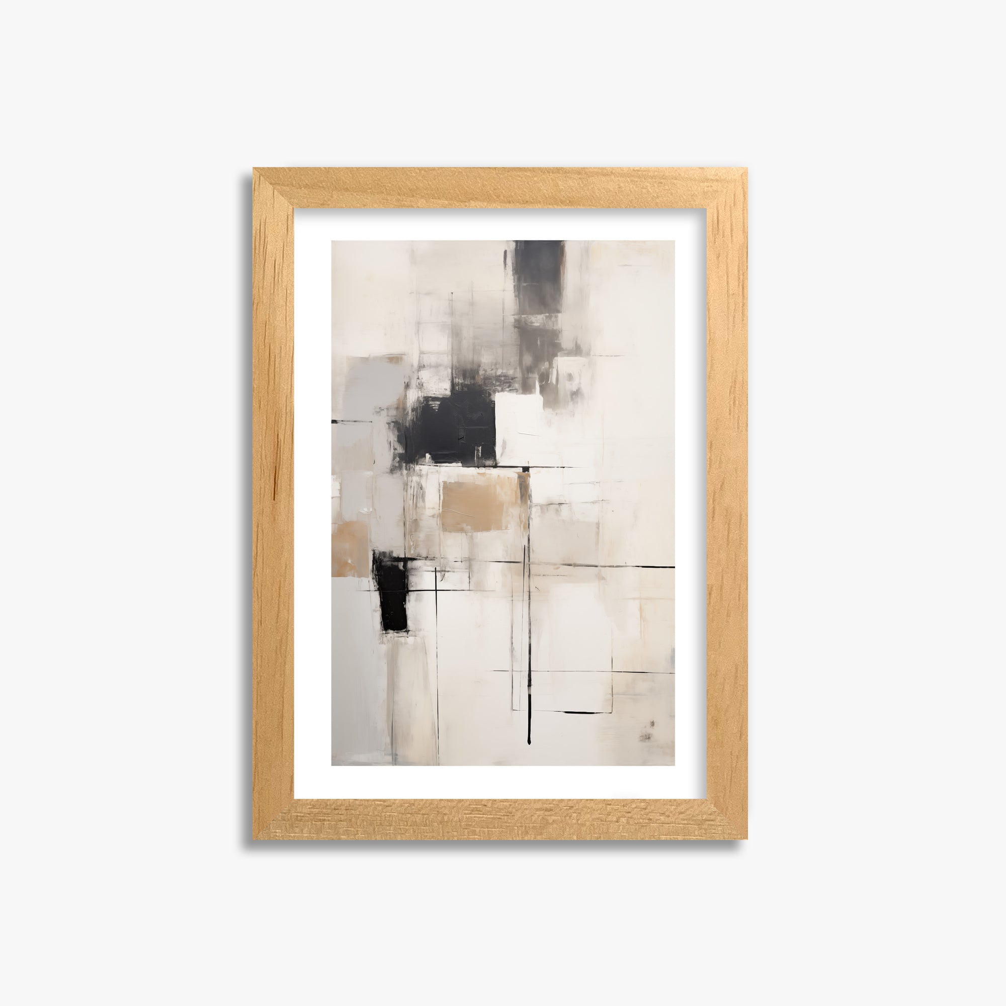 Fractured Grid, 21x30cm Oak Framed Art Reproduction