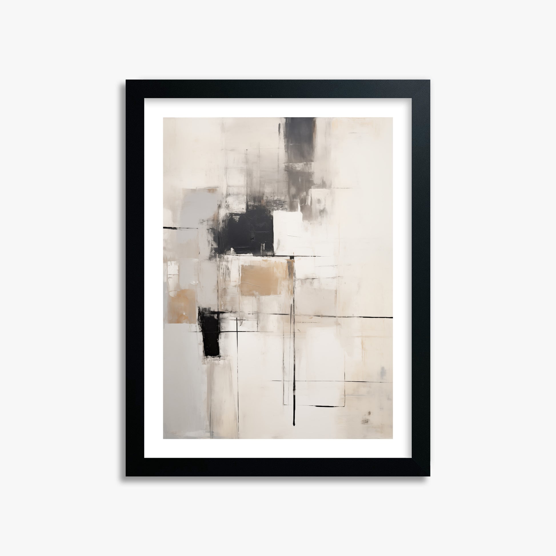 Fractured Grid, 30x40cm Black Framed Art Reproduction