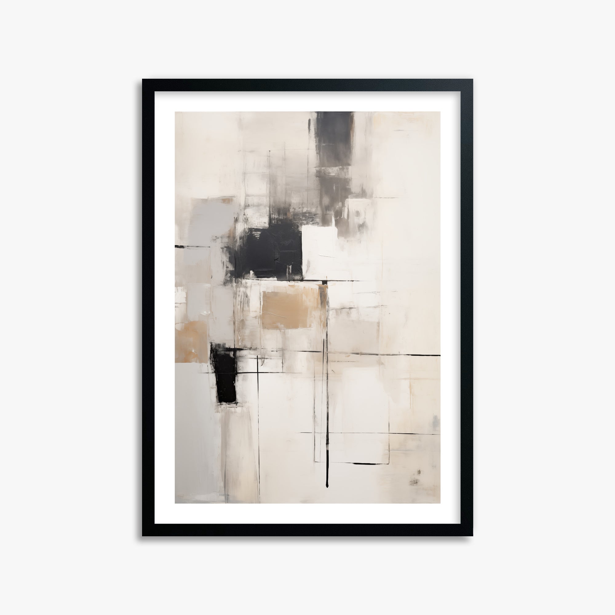 Fractured Grid, 50x70cm Black Framed Art Reproduction