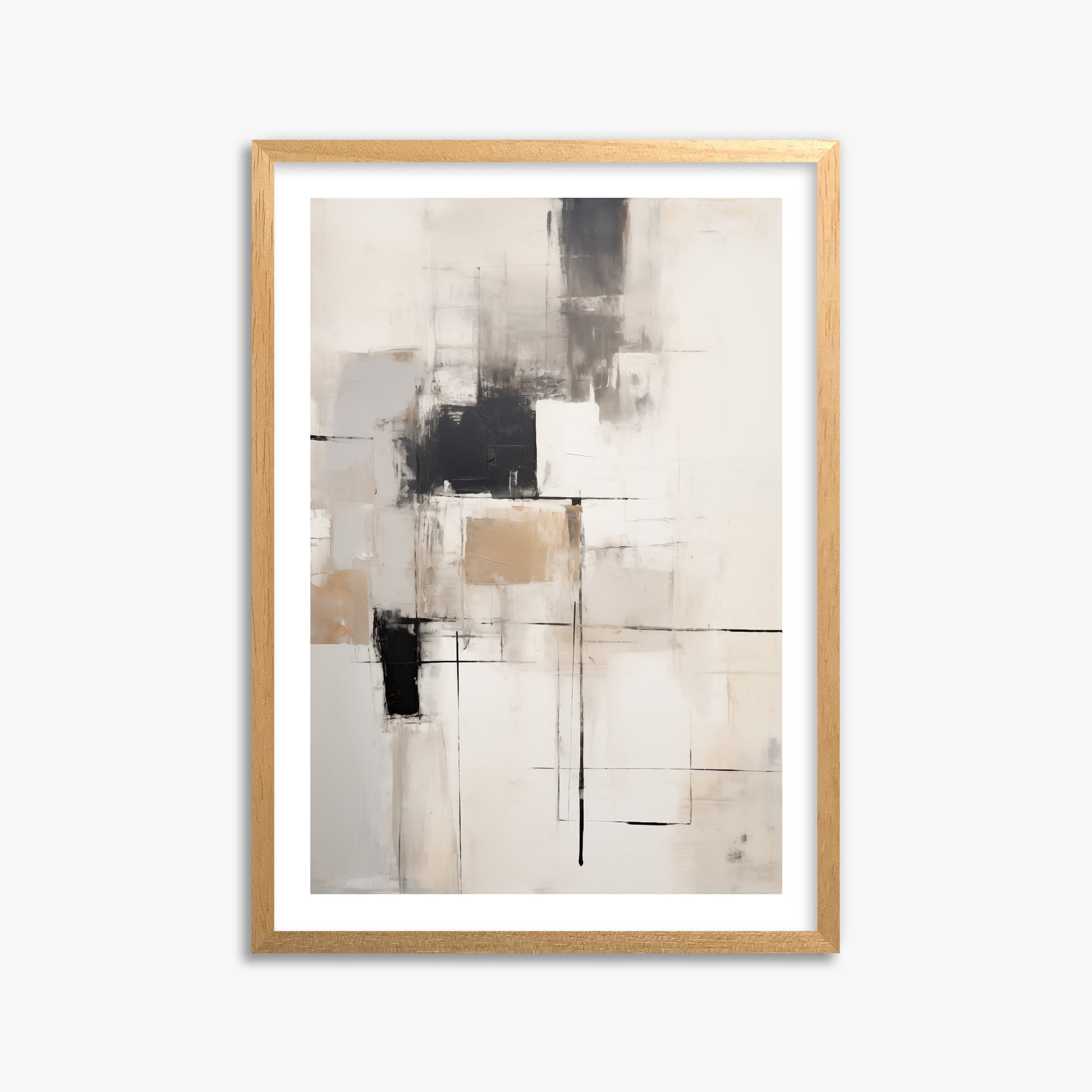 Fractured Grid, 50x70cm Oak Framed Art Reproduction