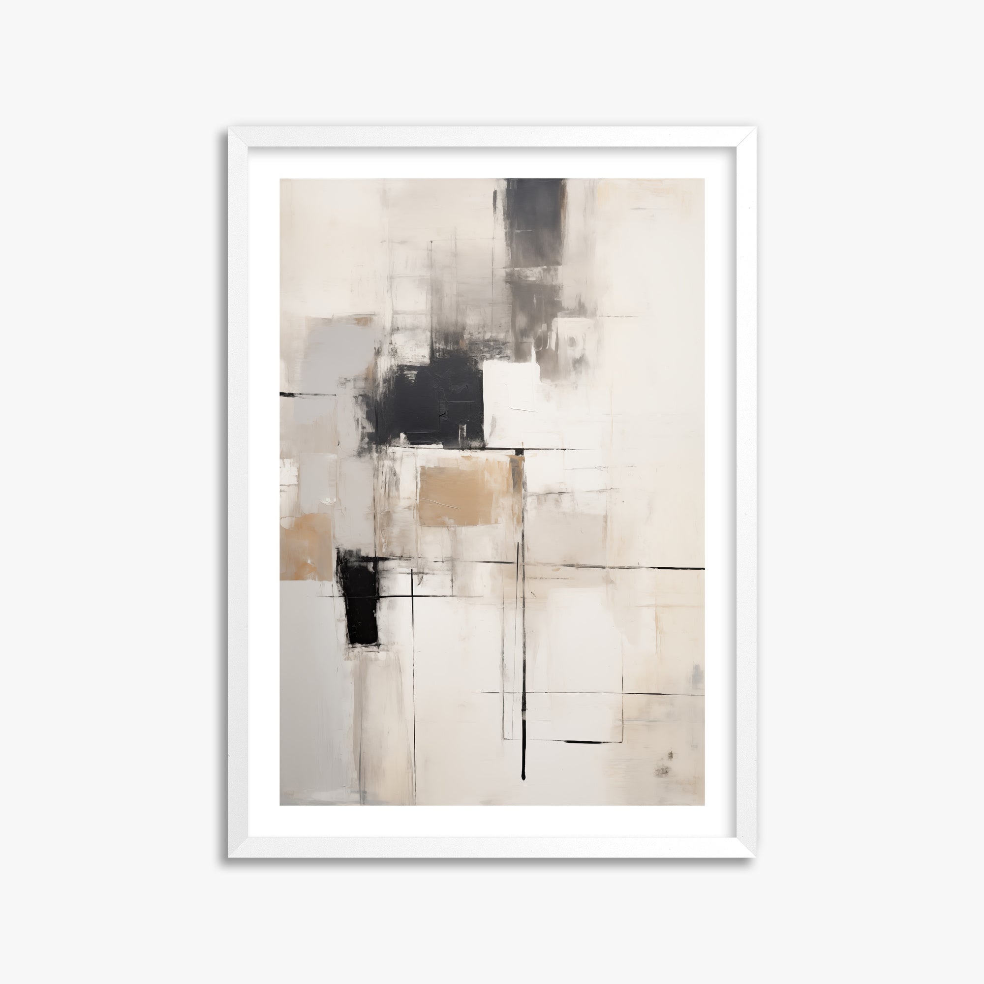 Fractured Grid, 50x70cm Whitek Framed Art Reproduction
