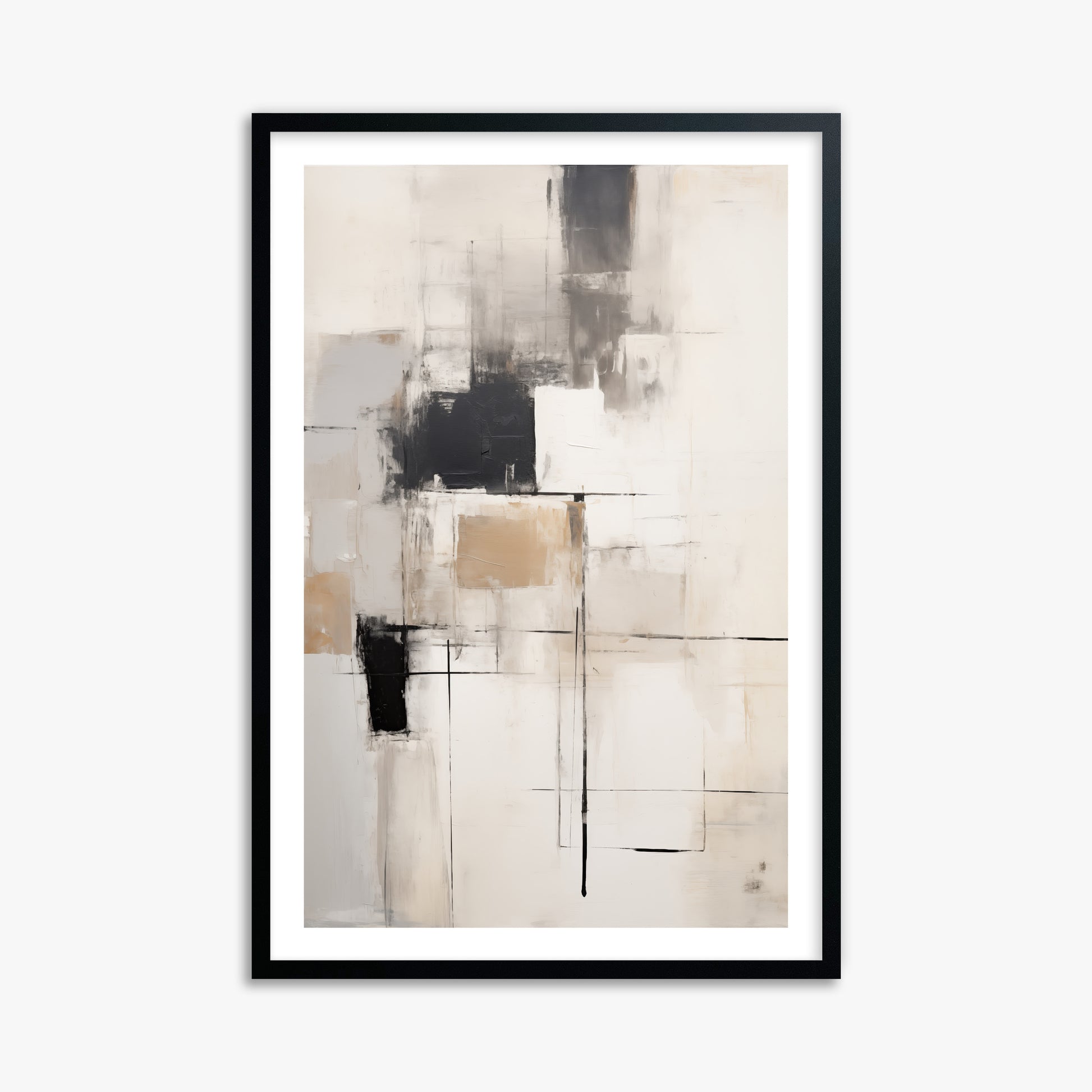 Fractured Grid, 61x91cm Black Framed Art Reproduction