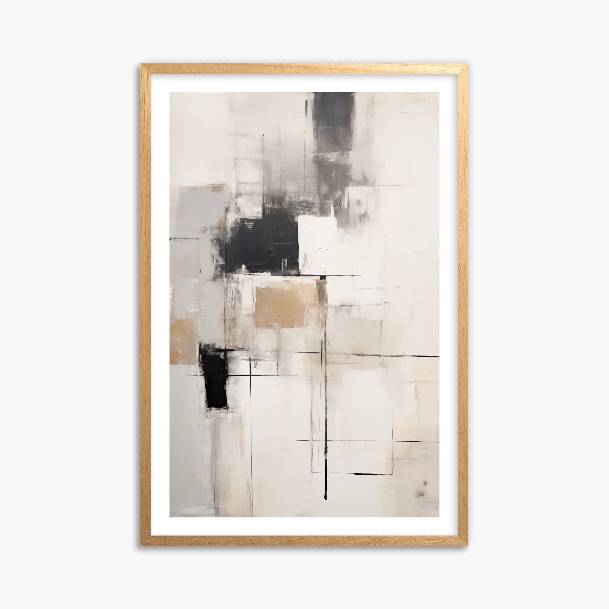 Fractured Grid, 61x91cm Oak Framed Art Reproduction