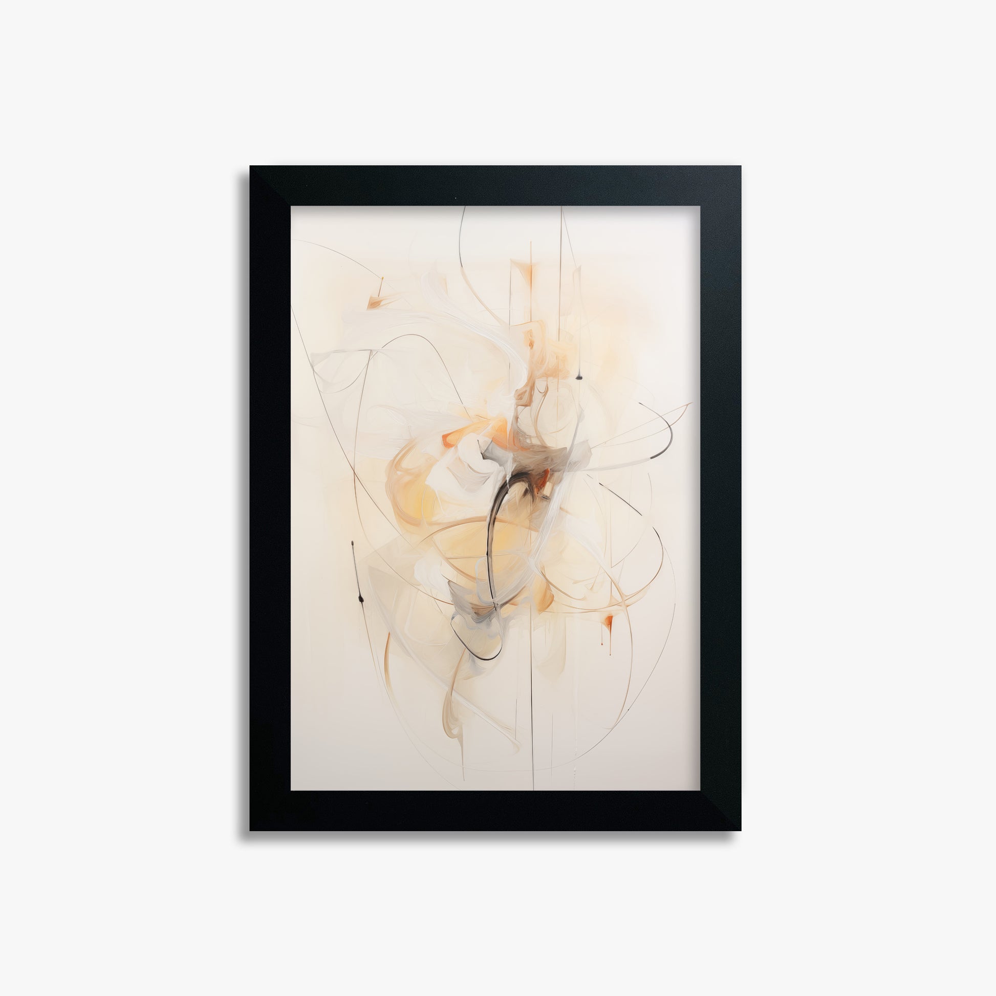 Golden Whirl, 21x30cm Framed Poster With Black Frame