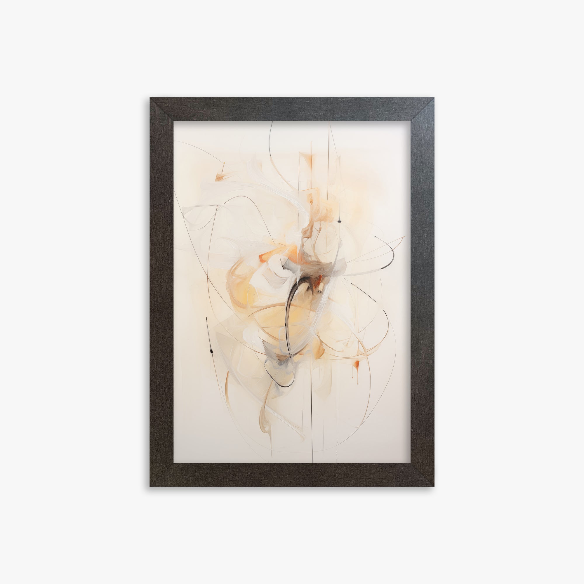 Golden Whirl, 21x30cm Framed Art Reproduction With Espresso Frame
