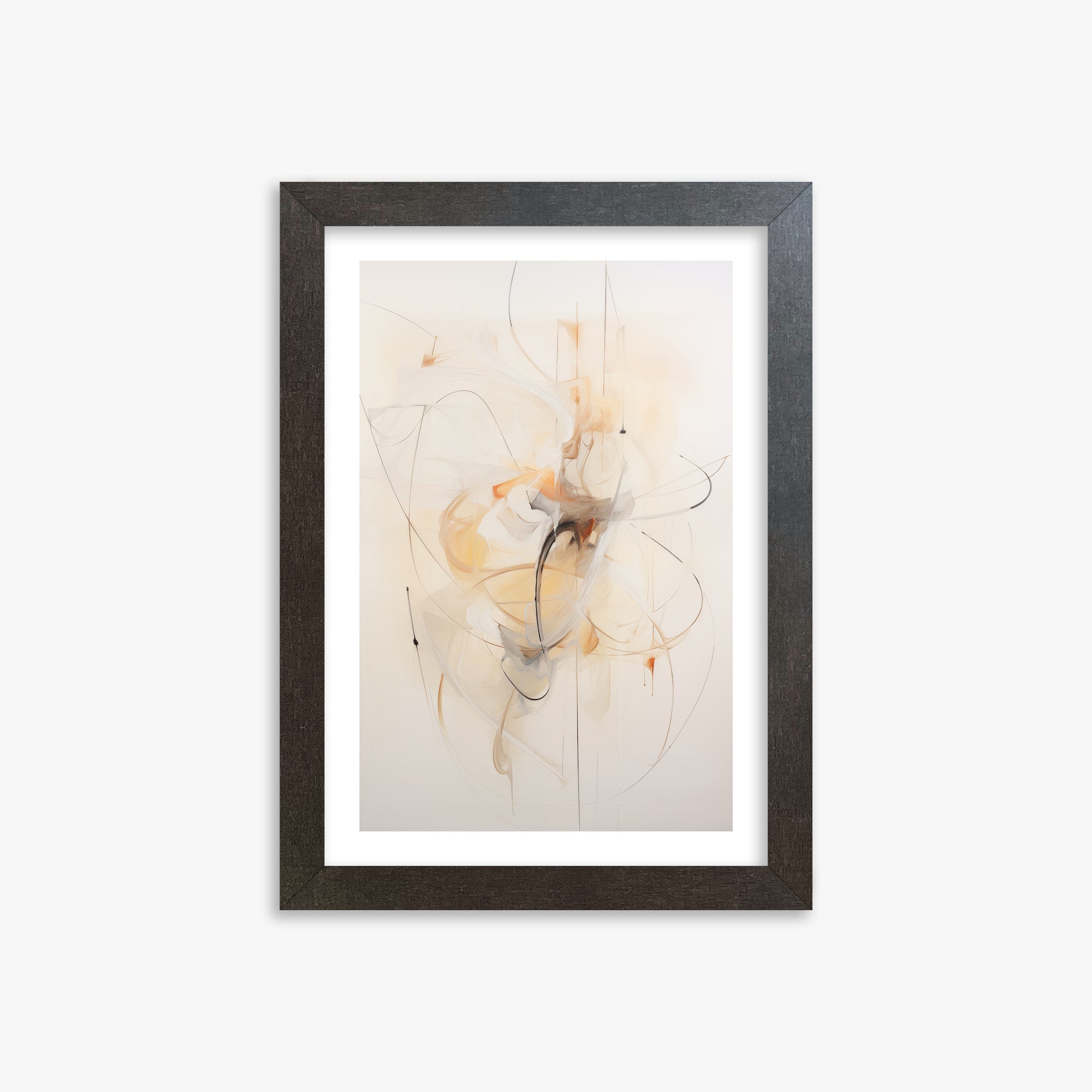 Golden Whirl, 21x30cm Framed Art Reproduction With Espresso Frame