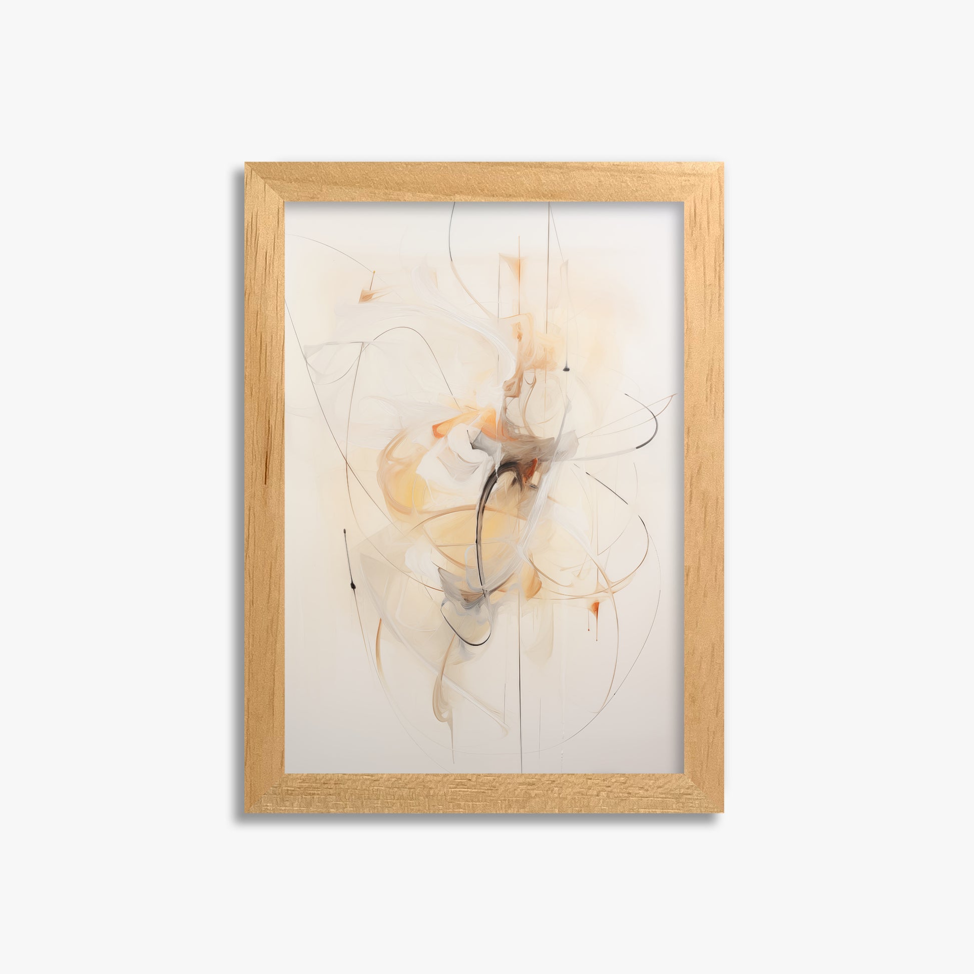 Golden Whirl, 21x30cm Framed Poster With Oak Frame