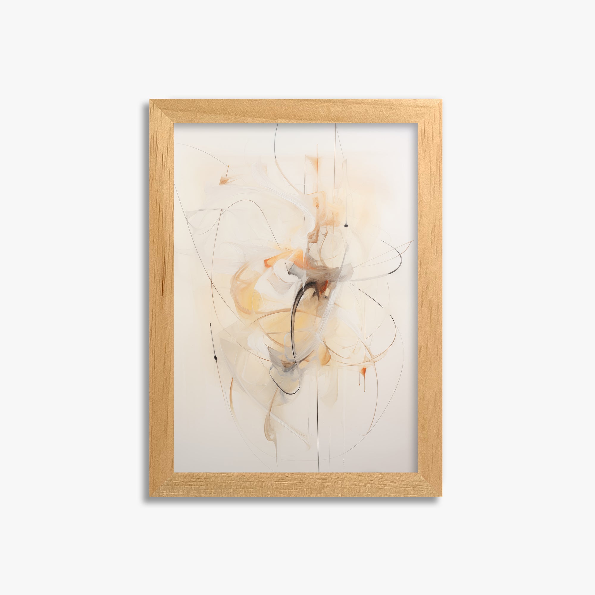 Golden Whirl, 21x30cm Framed Poster With Oak Frame