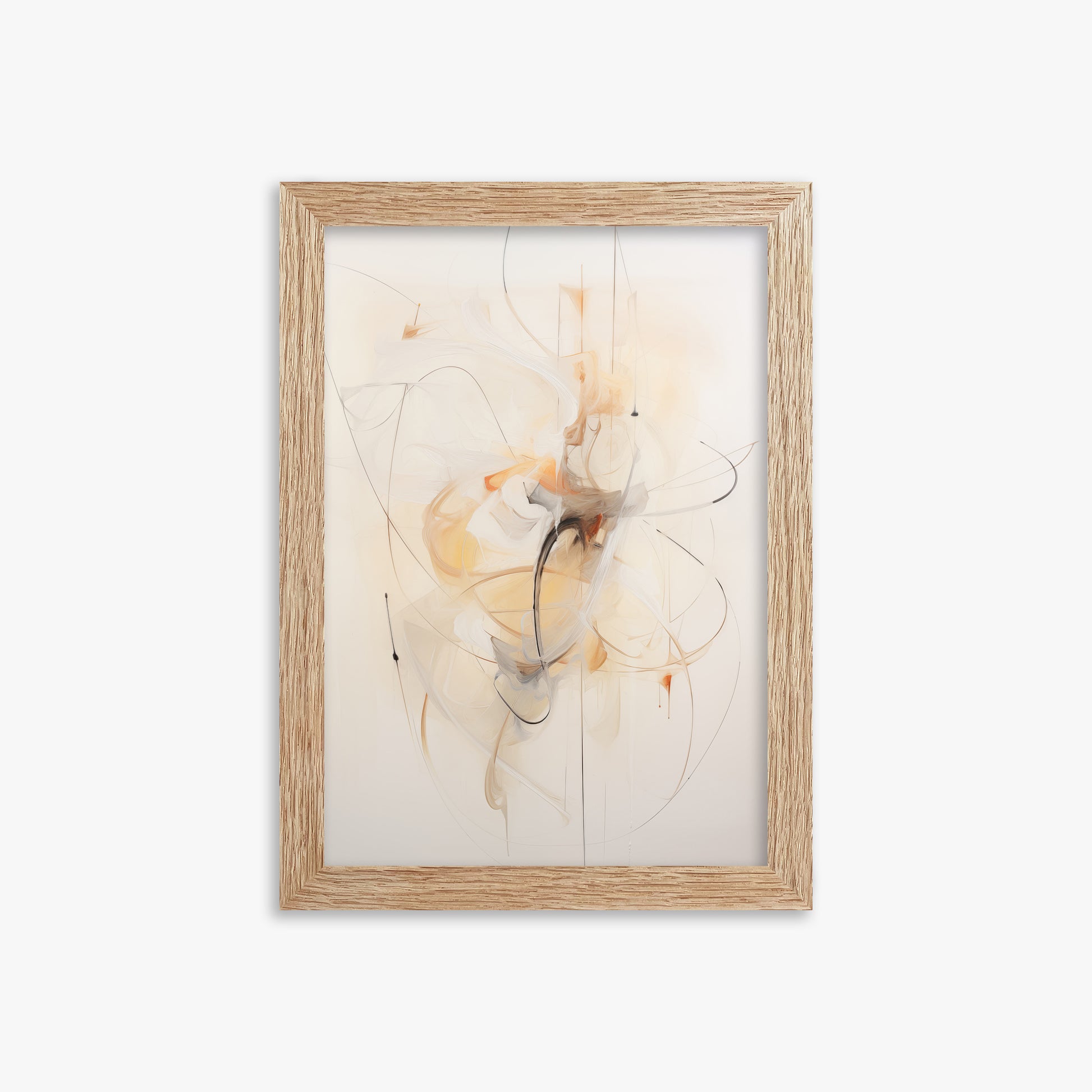 Golden Whirl, 21x30cm Framed Art Reproduction With Raw Oak Frame