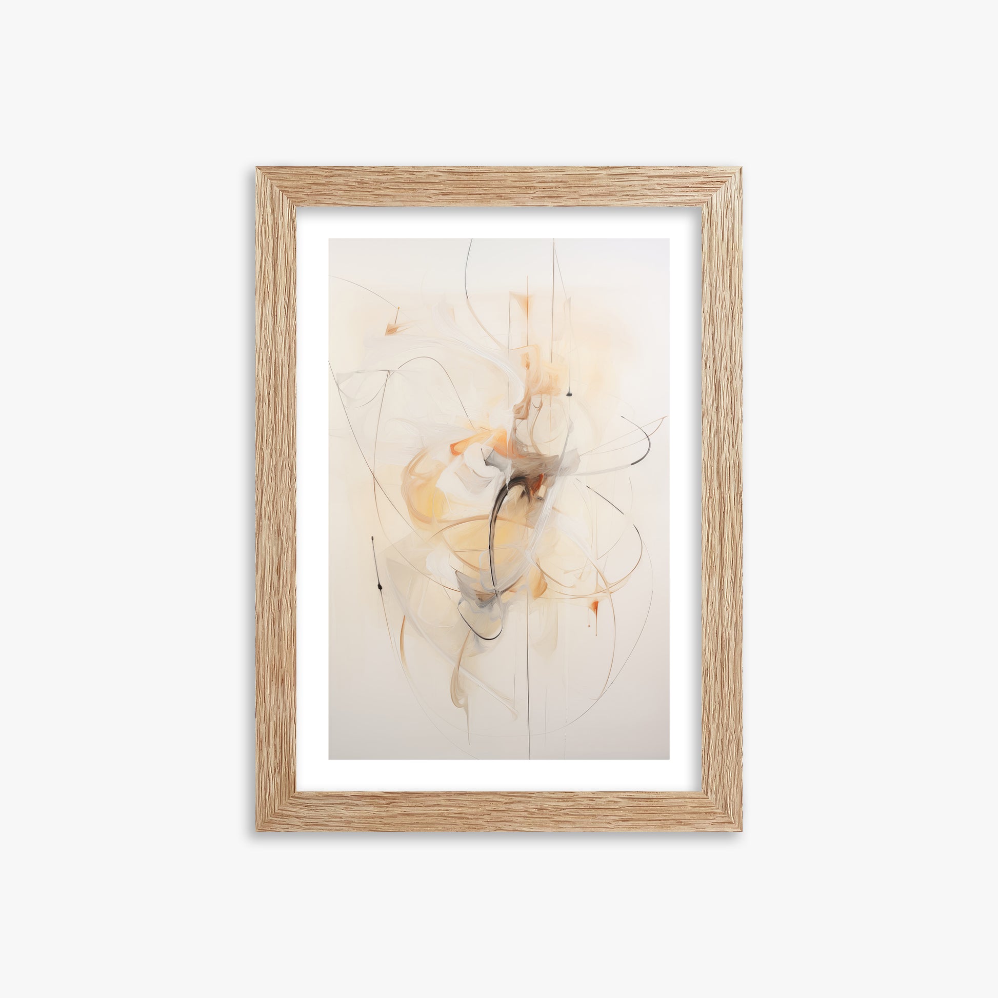 Golden Whirl, 21x30cm Framed Art Reproduction With Raw Oak Frame