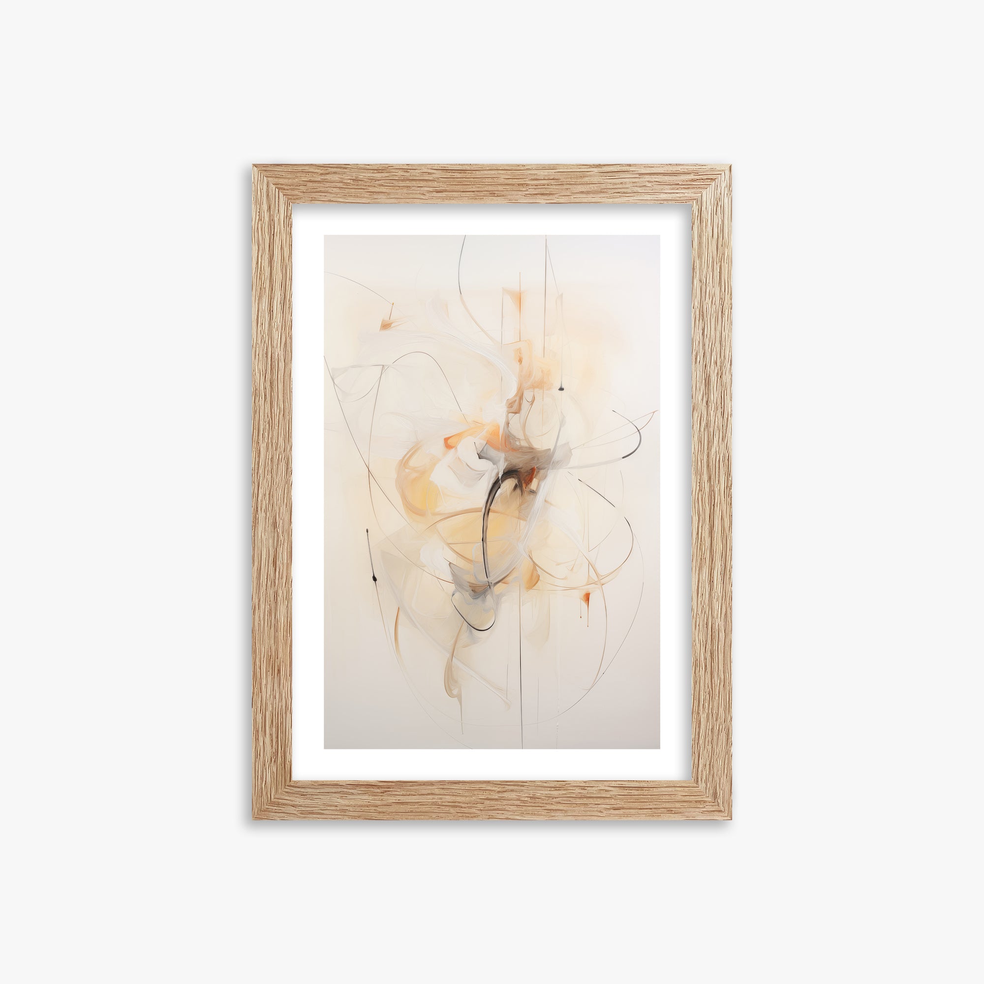 Golden Whirl, 21x30cm Framed Art Reproduction With Raw Oak Frame