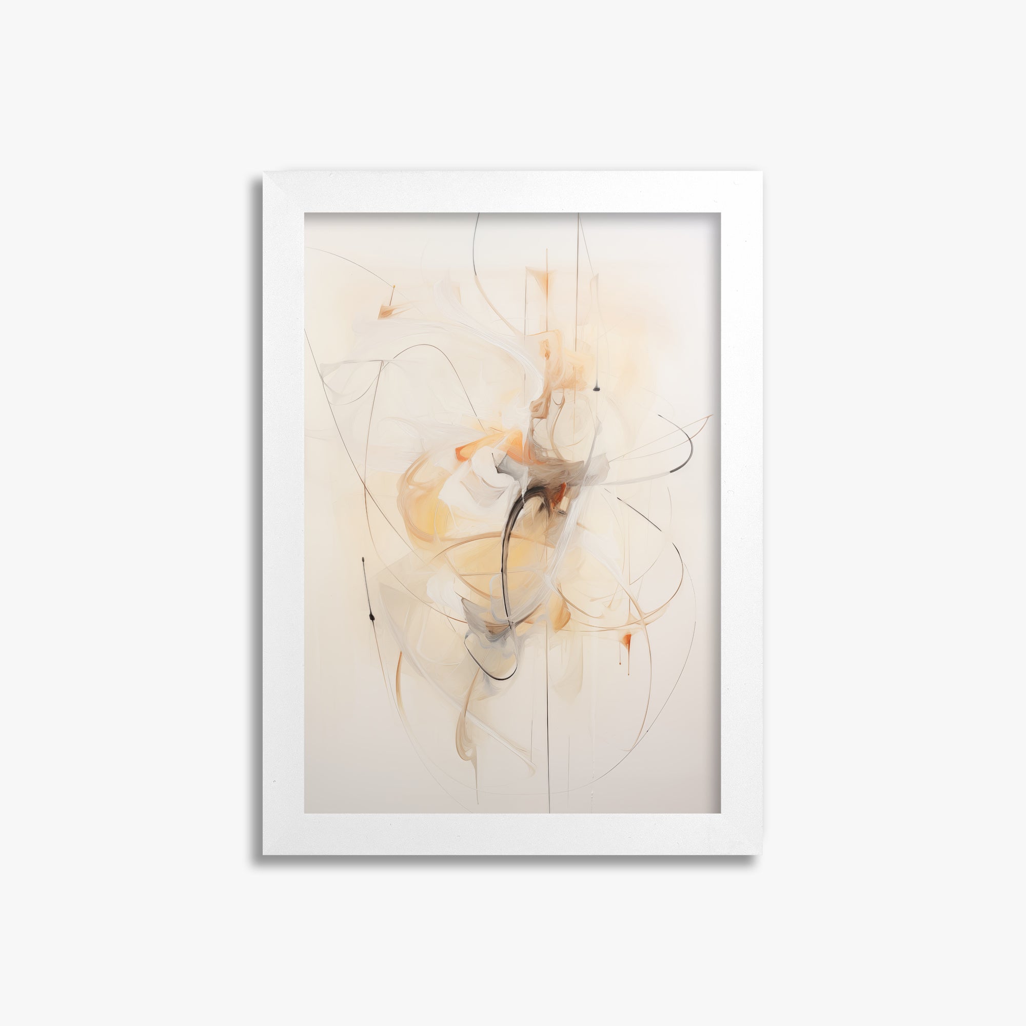 Golden Whirl, 21x30cm Framed Poster With White Frame