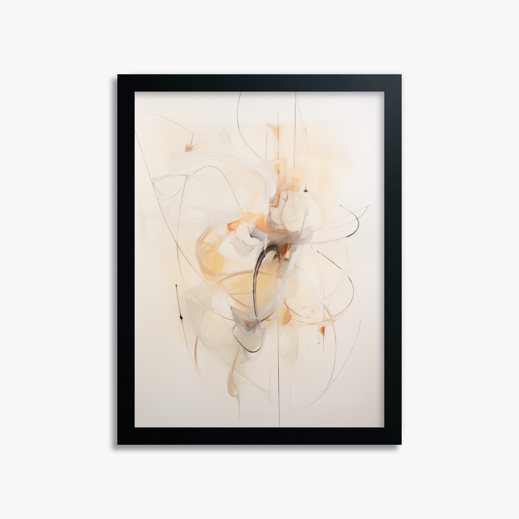 Golden Whirl, 30x40cm Framed Poster With Black Frame
