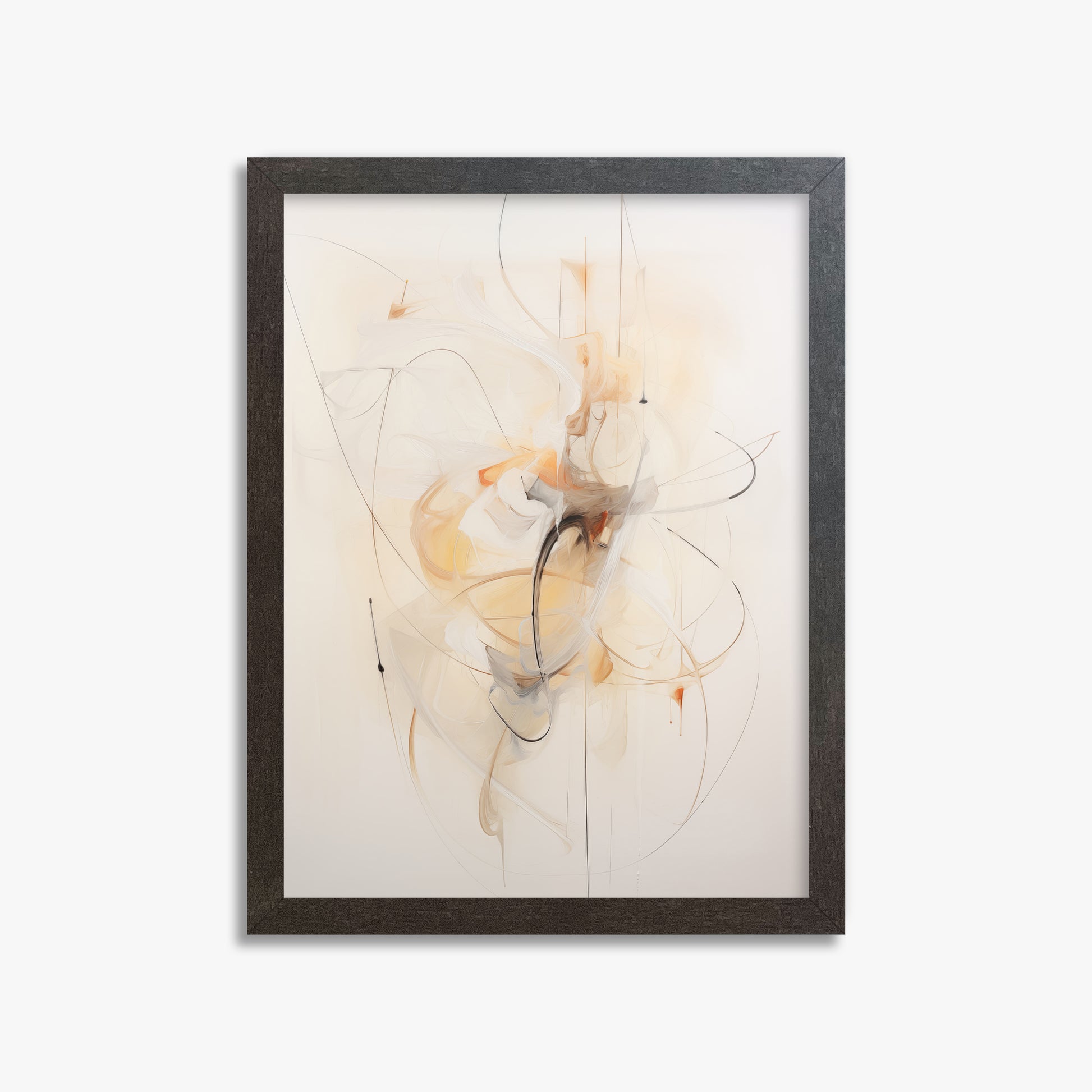 Golden Whirl, 30x40cm Framed Art Reproduction With Espresso Frame
