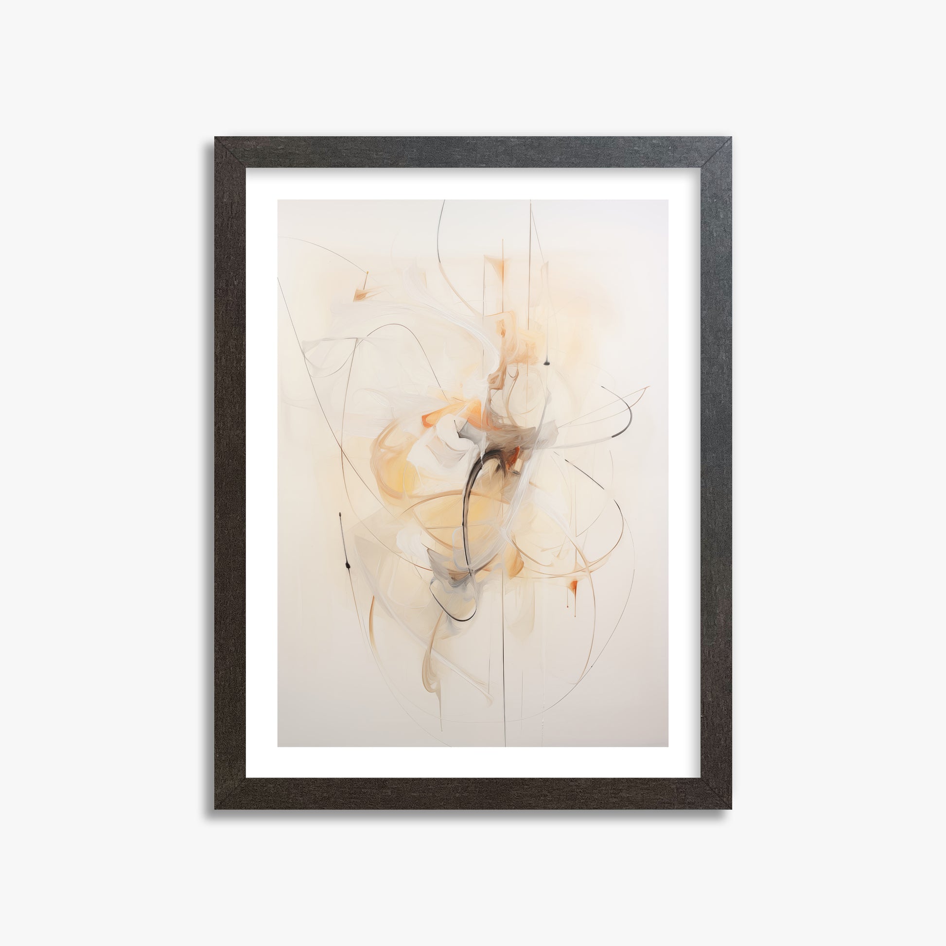 Golden Whirl, 30x40cm Framed Art Reproduction With Espresso Frame