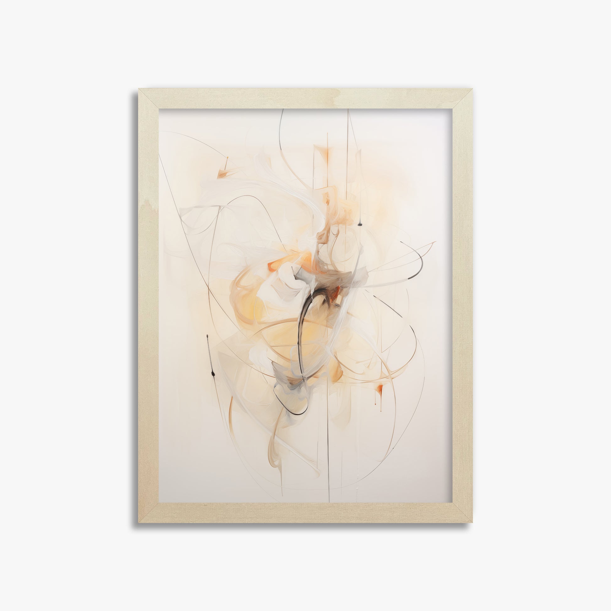 Golden Whirl, 30x40cm Framed Art Reproduction With Lime Wood Frame