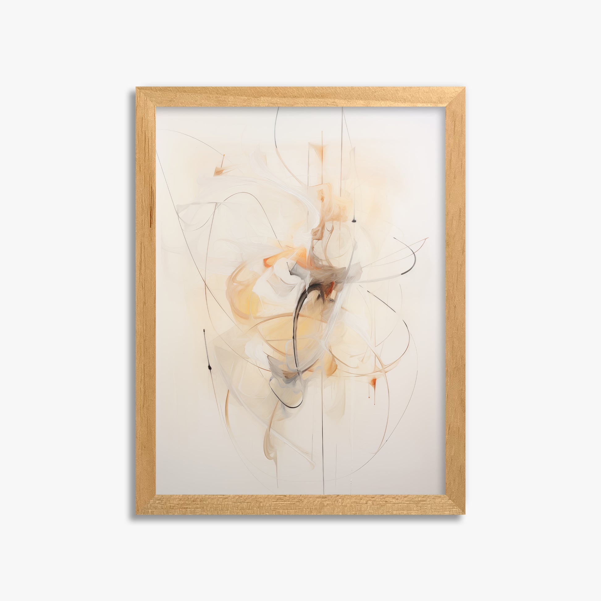 Golden Whirl, 30x40cm Framed Poster With Oak Frame