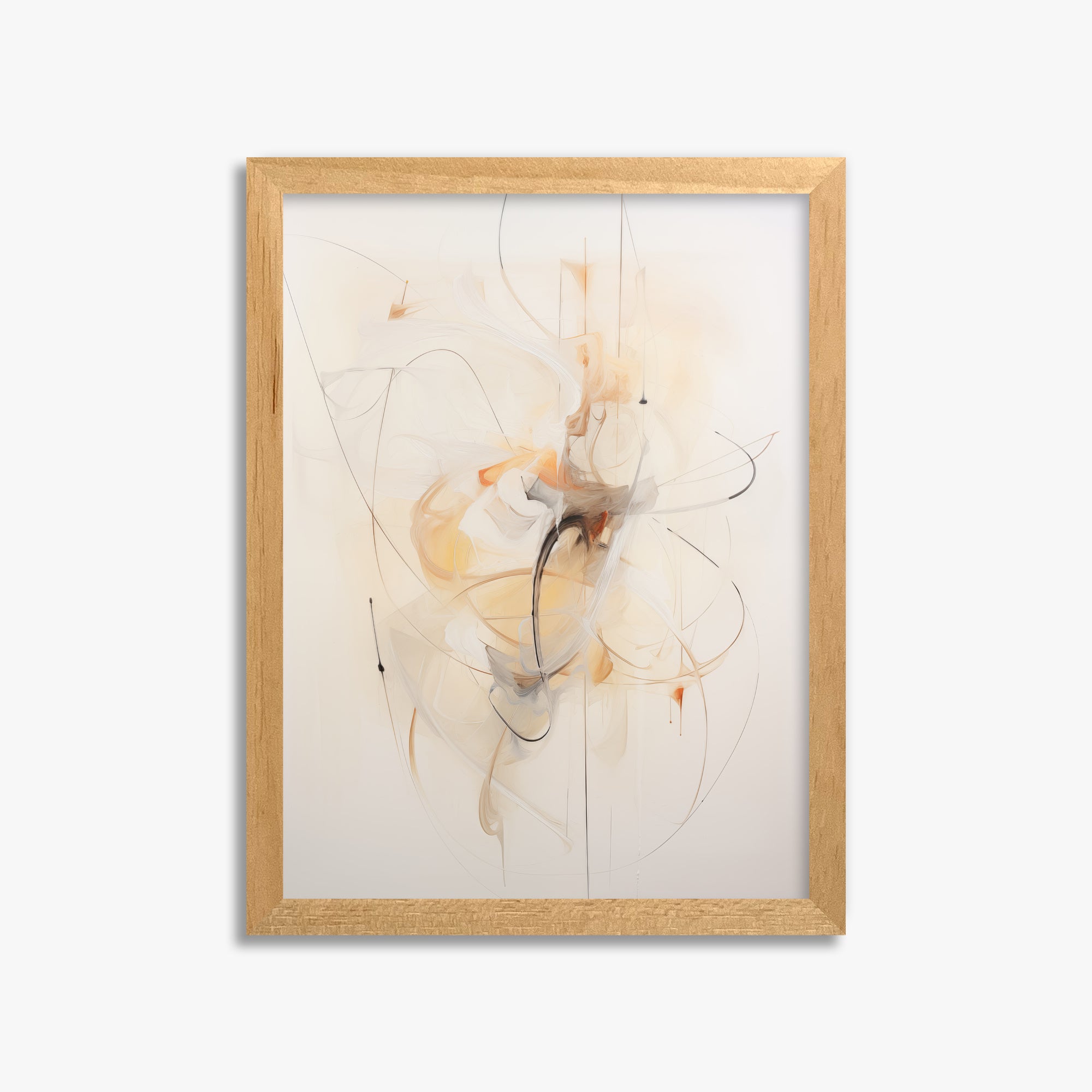 Golden Whirl, 30x40cm Framed Poster With Oak Frame