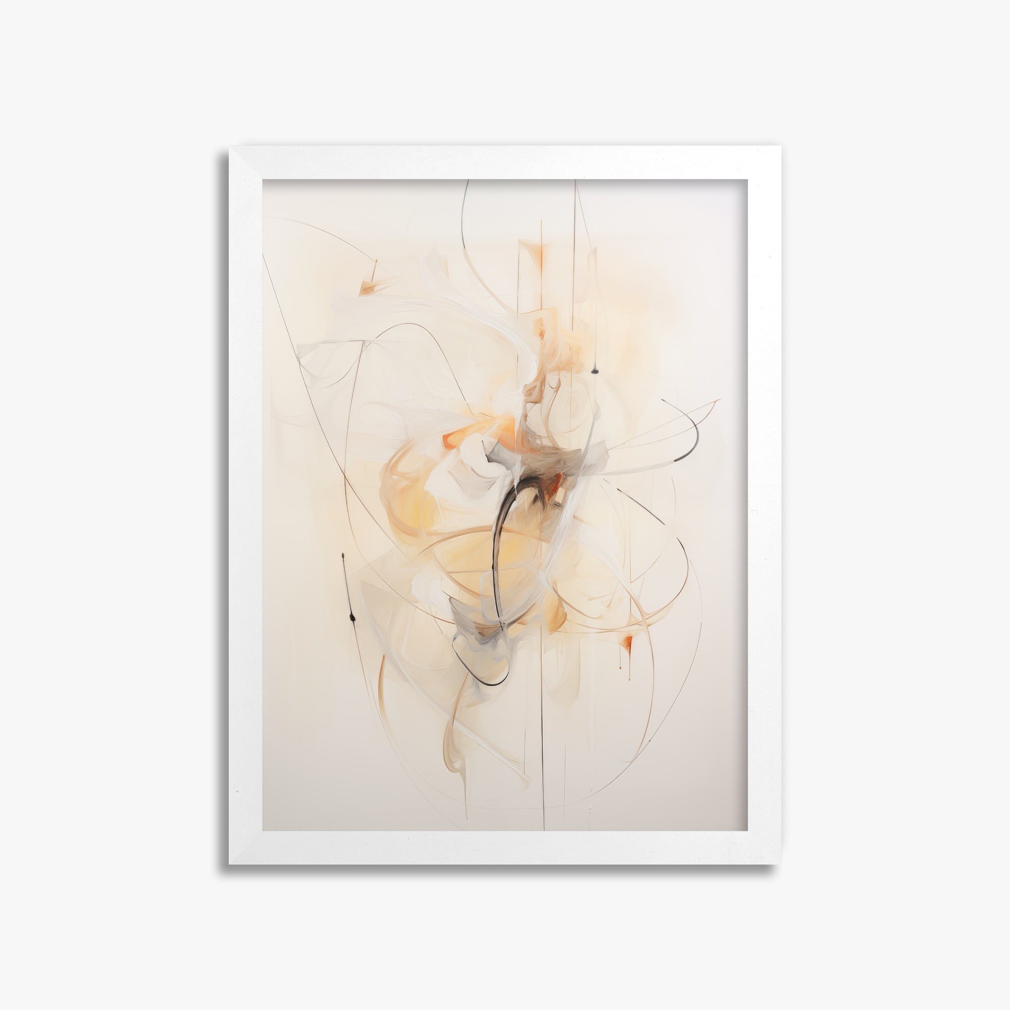 Golden Whirl, 30x40cm Framed Poster With White Frame