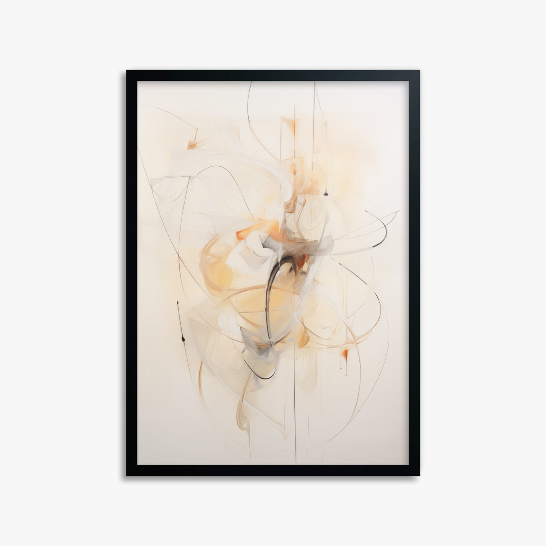 Golden Whirl, 50x70cm Framed Poster With Black Frame