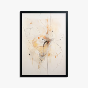 Golden Whirl, 50x70cm Framed Poster With Black Frame