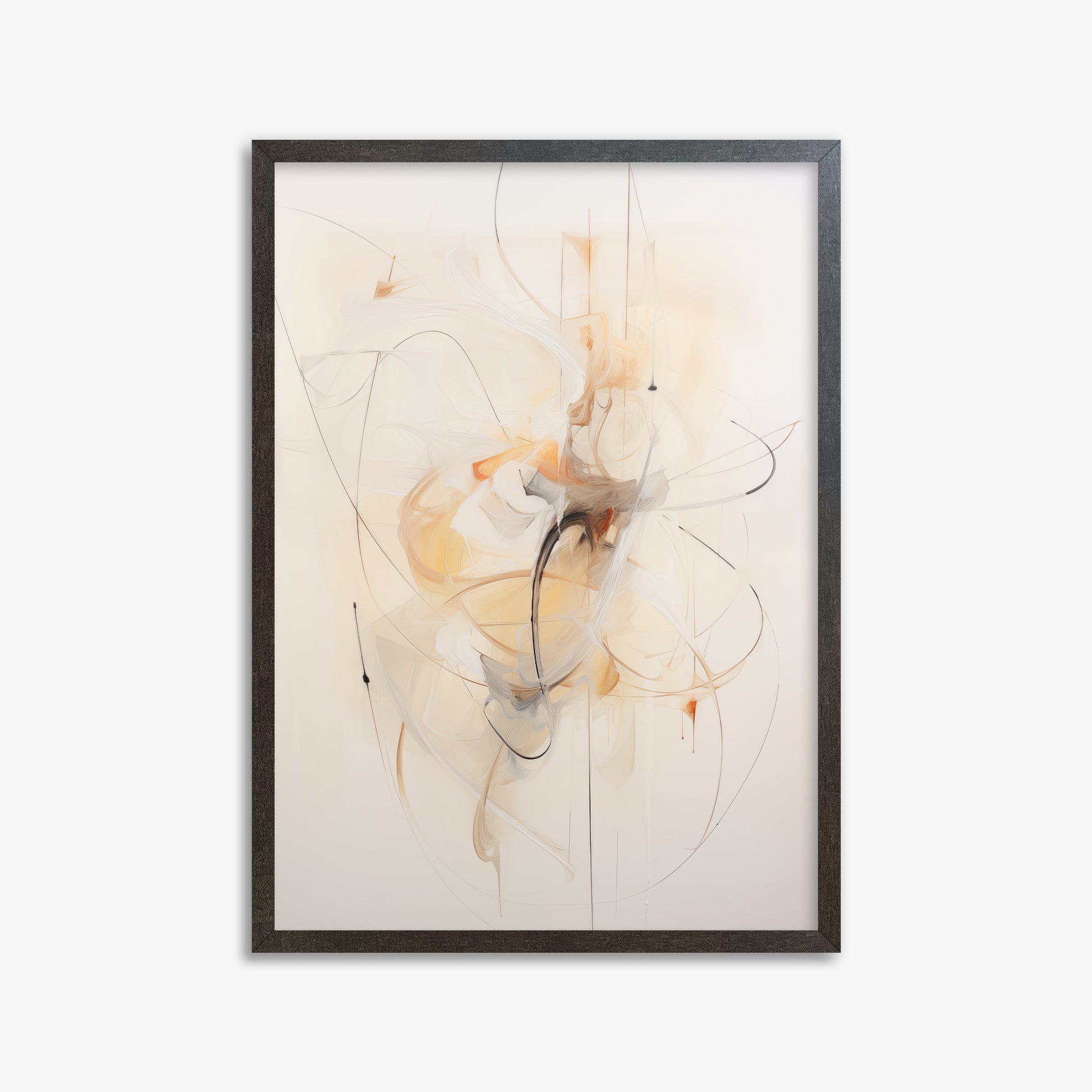 Golden Whirl, 50x70cm Framed Art Reproduction With Espresso Frame