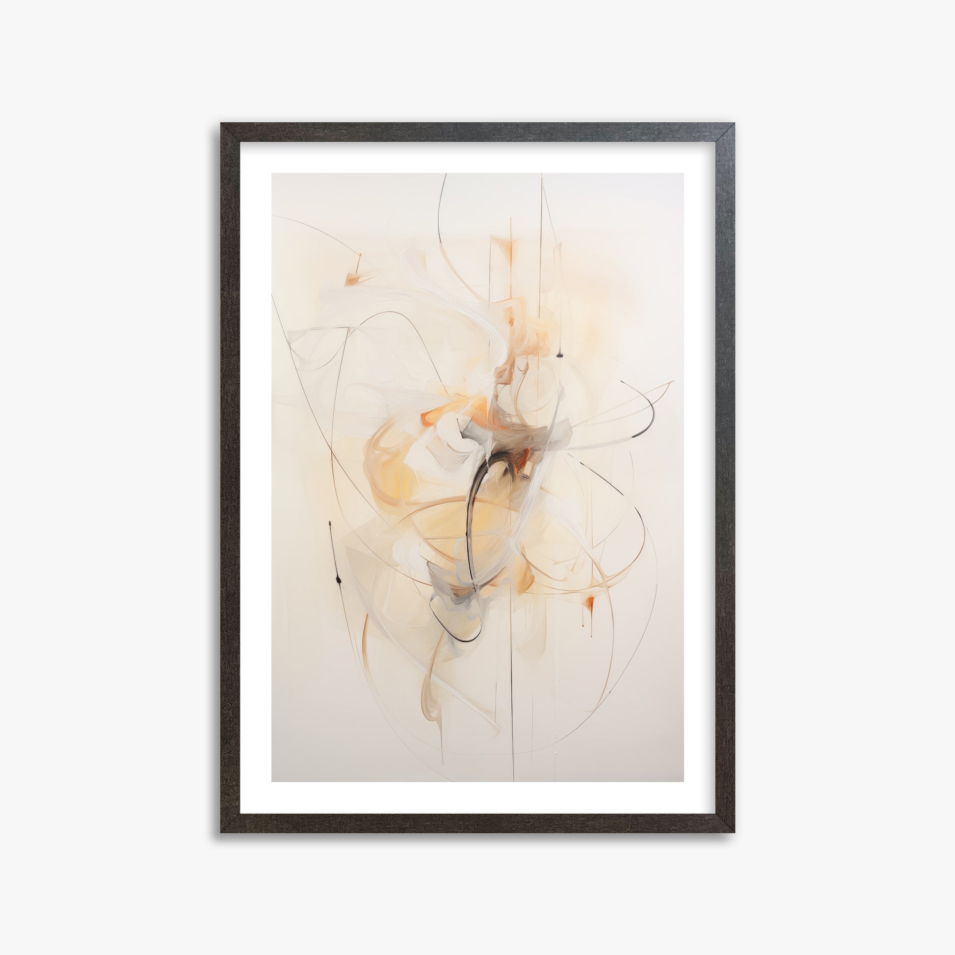 Golden Whirl, 50x70cm Framed Art Reproduction With Espresso Frame