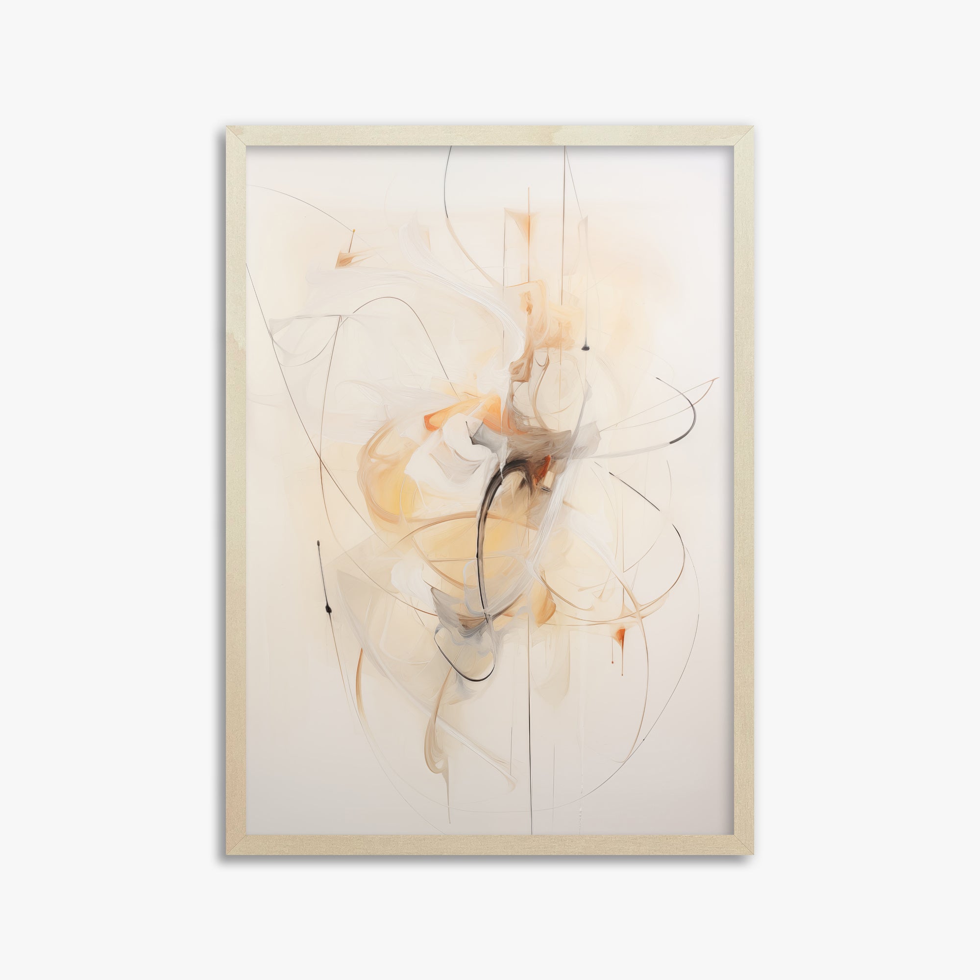 Golden Whirl, 50x70cm Framed Art Reproduction With Lime Wood Frame