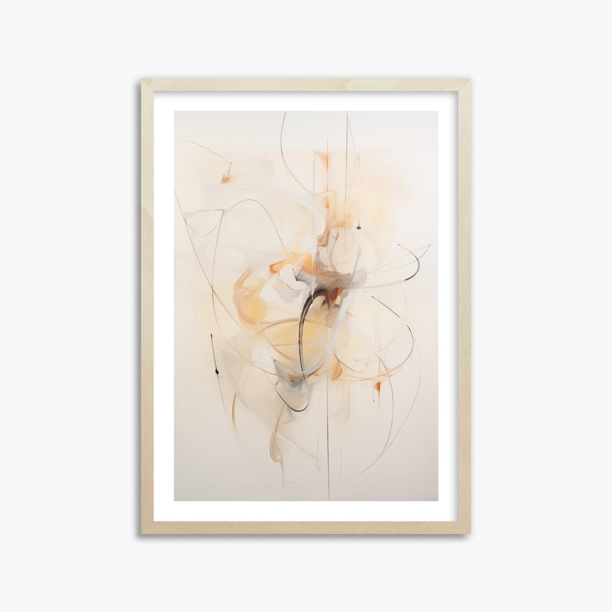 Golden Whirl, 50x70cm Framed Art Reproduction With Lime Wood Frame