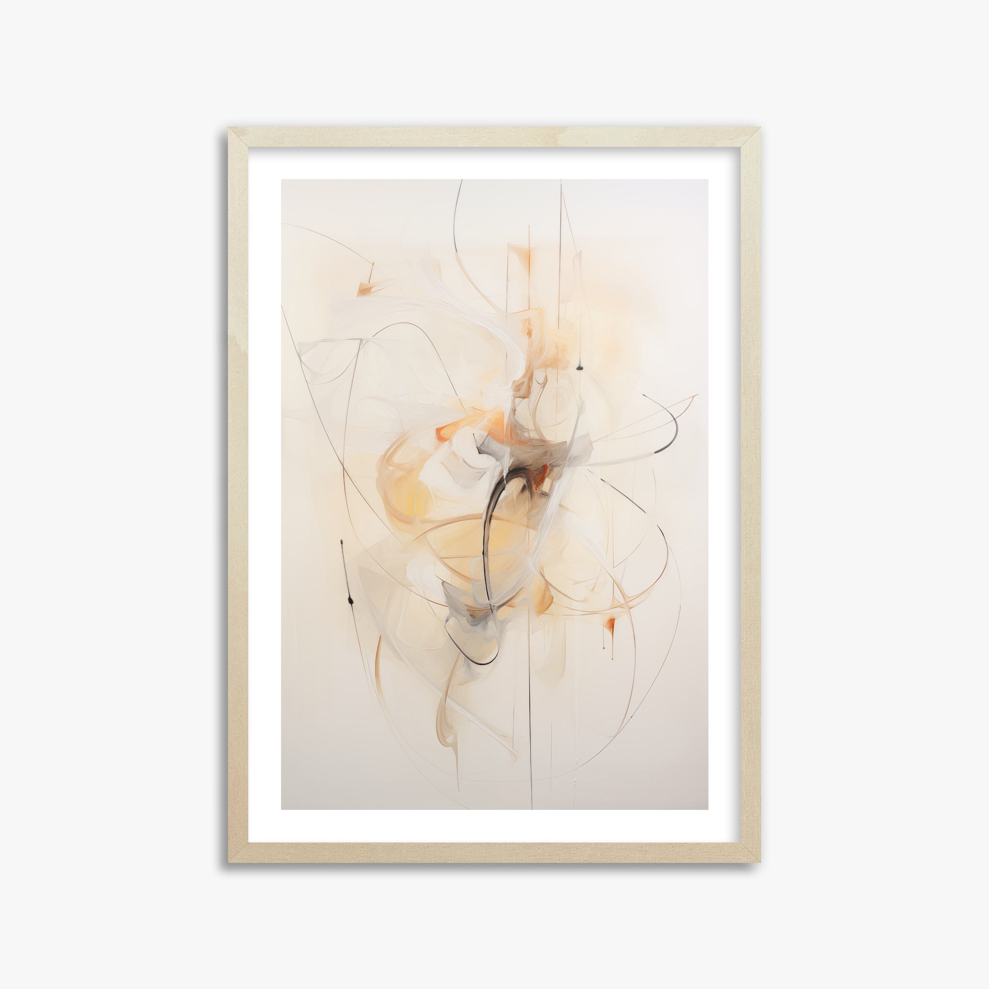 Golden Whirl, 50x70cm Framed Art Reproduction With Lime Wood Frame