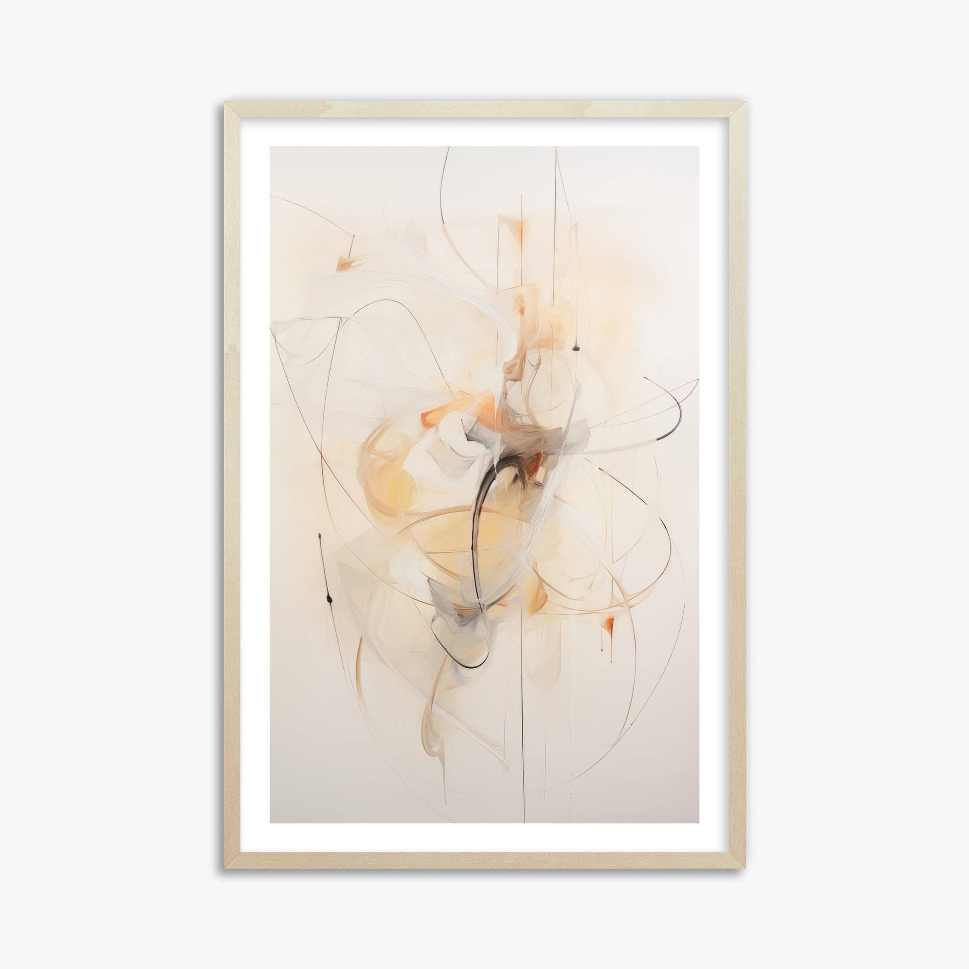 Golden Whirl, 61x91cm Framed Art Reproduction With Lime Wood Frame
