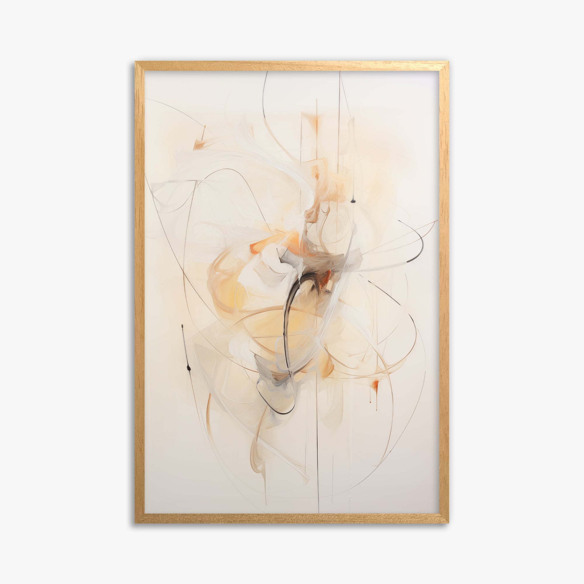 Golden Whirl, 61x91cm Framed Poster With Oak Frame