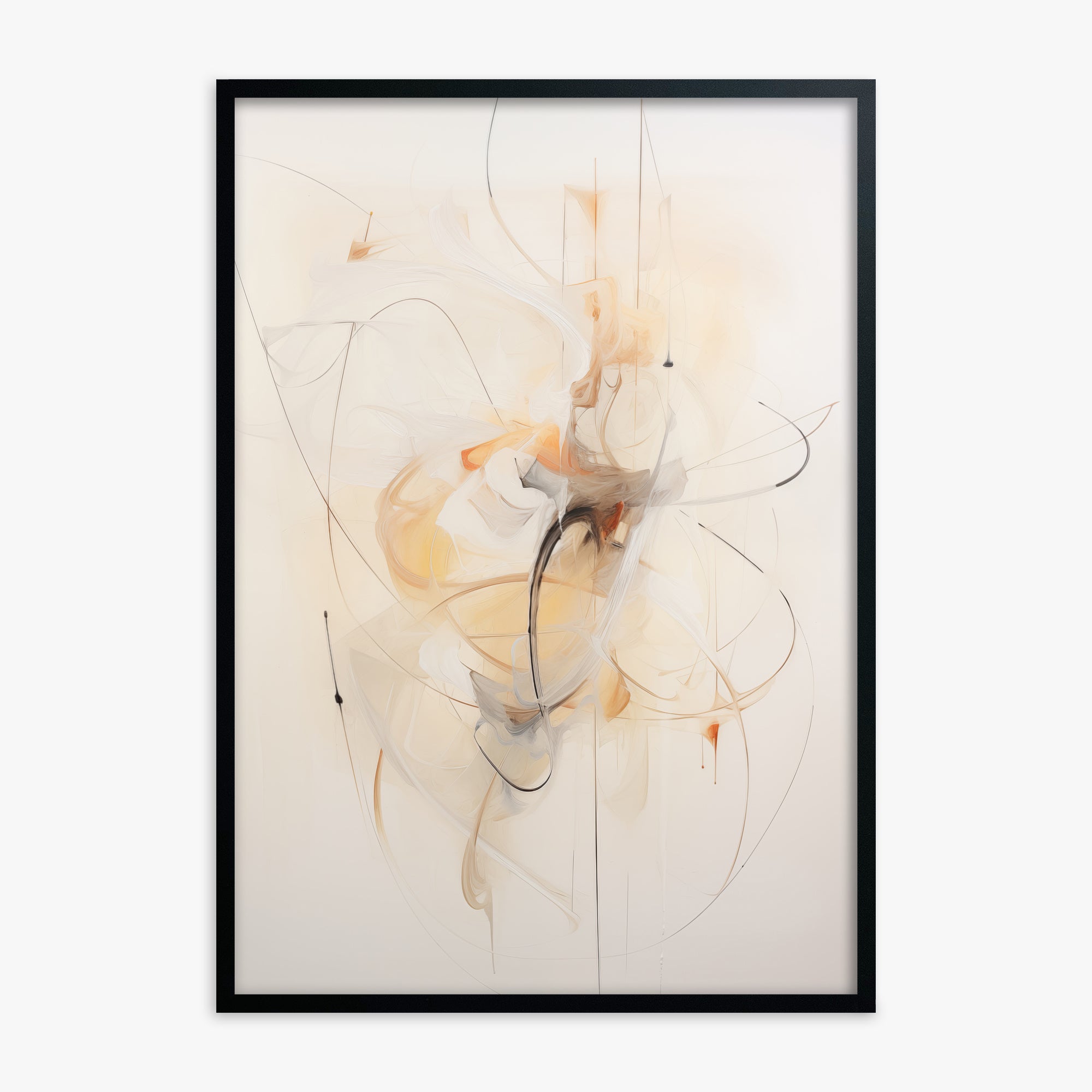 Golden Whirl, Black Framed Poster With Black Frame