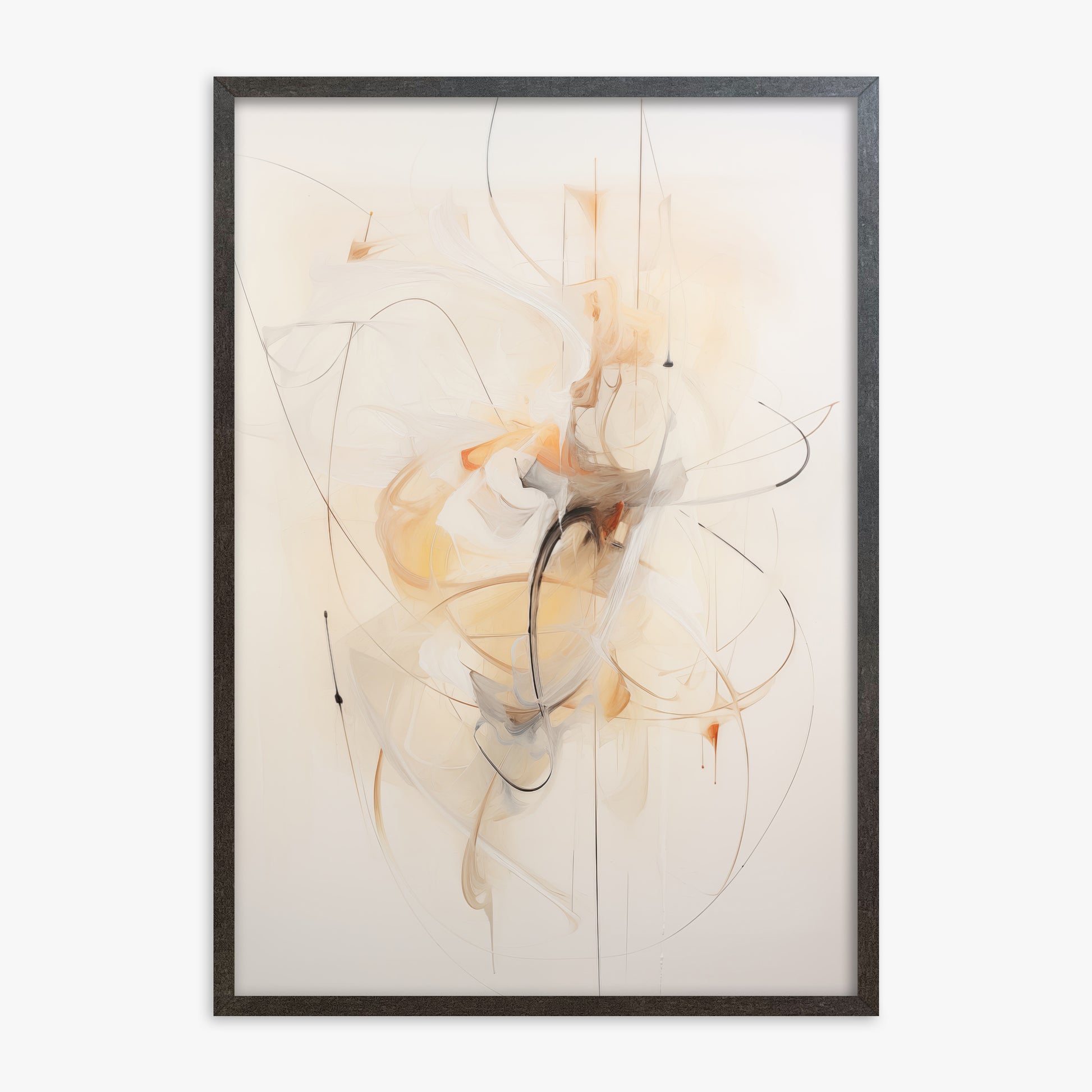 Golden Whirl, 70x100cm Framed Art Reproduction With Espresso Frame