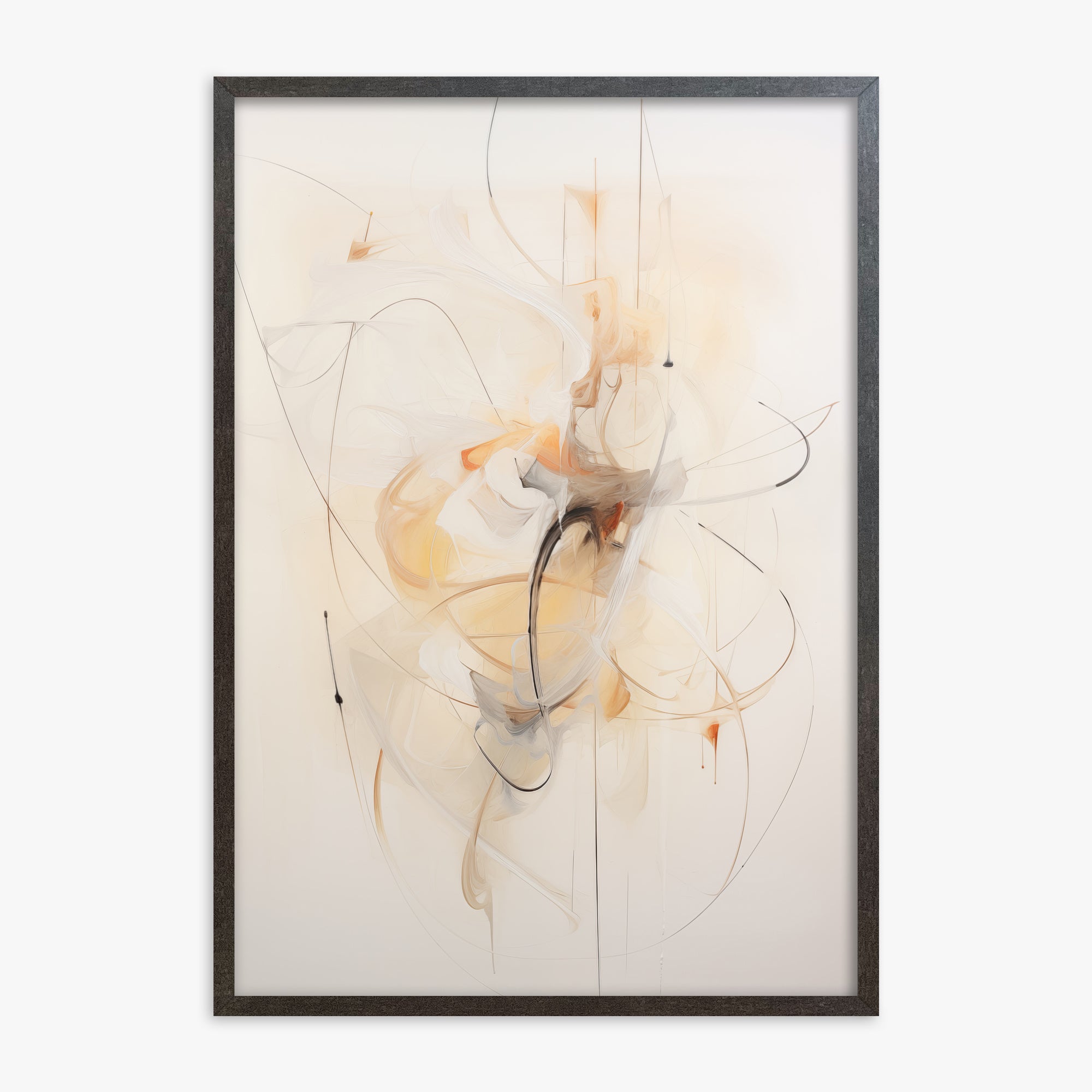 Golden Whirl, 70x100cm Framed Art Reproduction With Espresso Frame