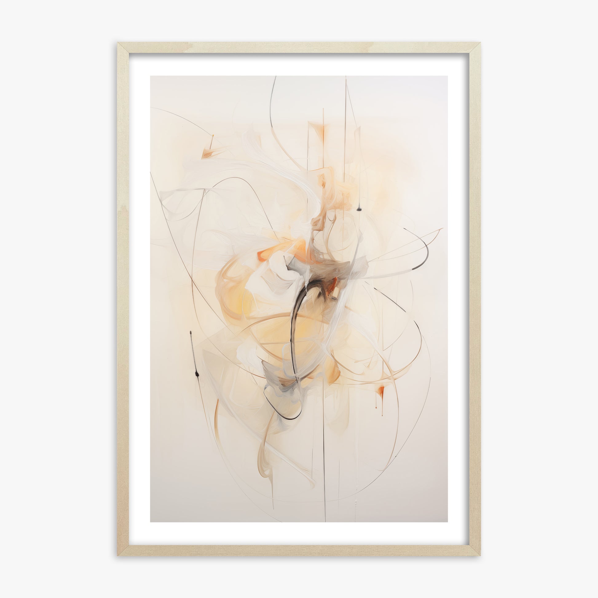 Golden Whirl, 70x100cm Framed Art Reproduction With Lime Wood Frame
