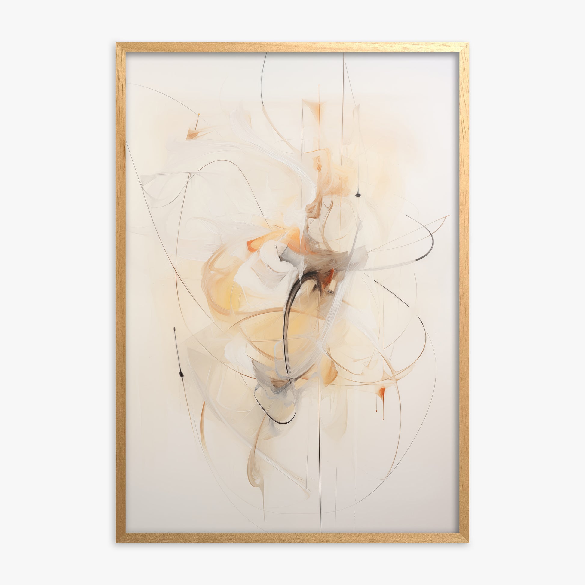Golden Whirl, Oak Framed Poster With Oak Frame
