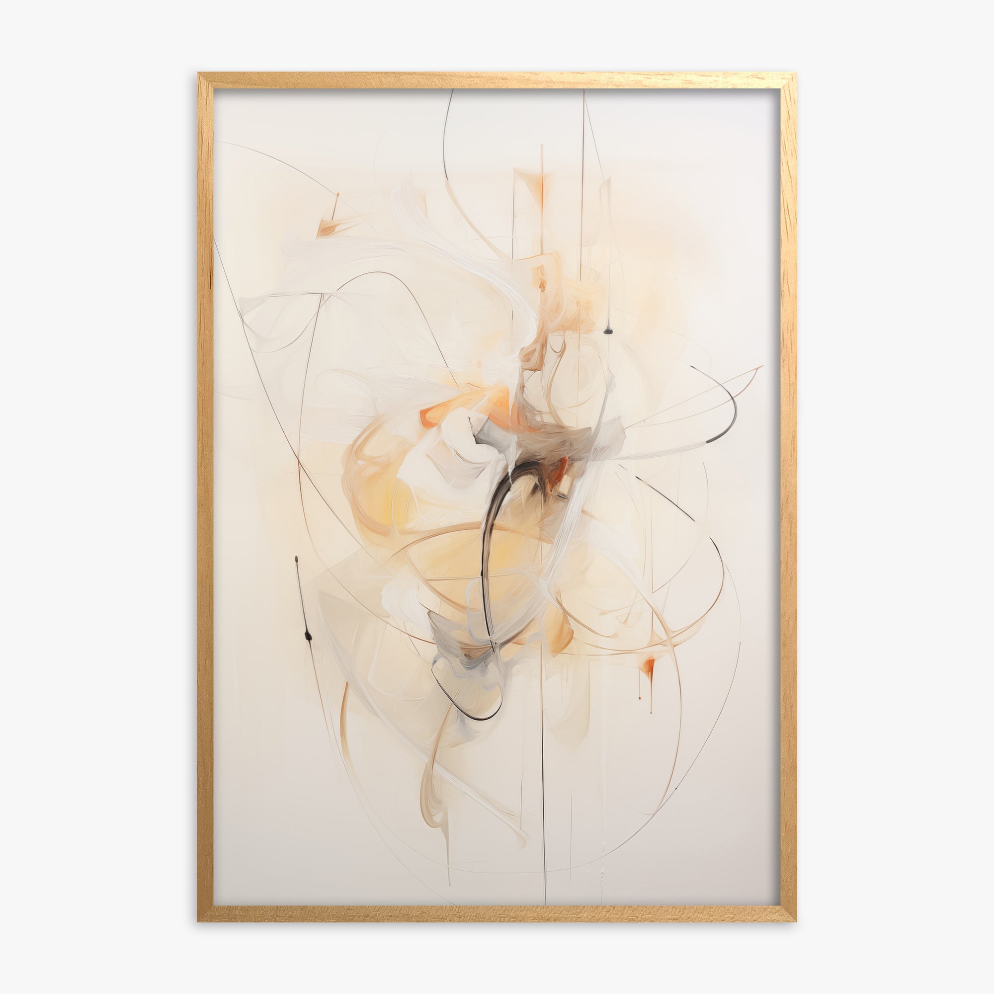 Golden Whirl, Oak Framed Poster With Oak Frame