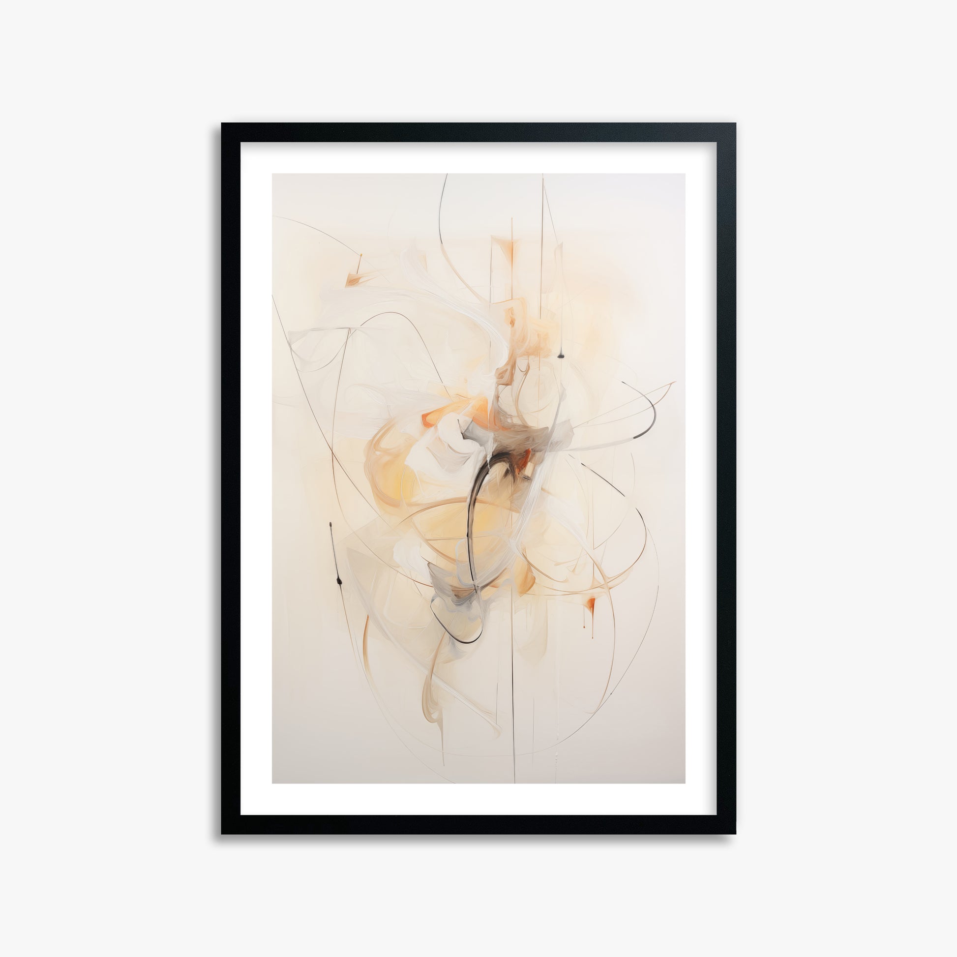 Golden Whirl, 50x70cm Black Framed Art Reproduction