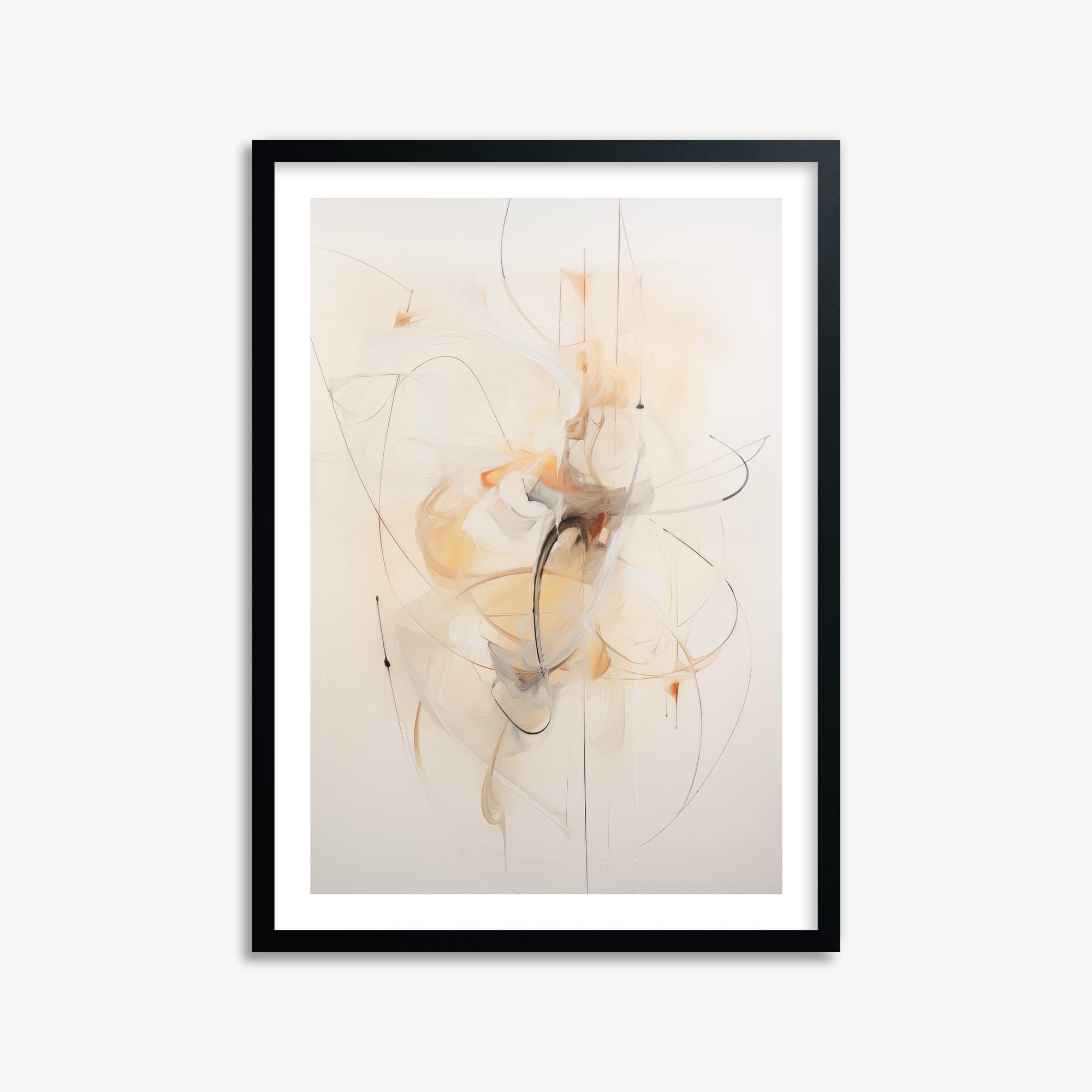 Golden Whirl, 50x70cm Black Framed Art Reproduction