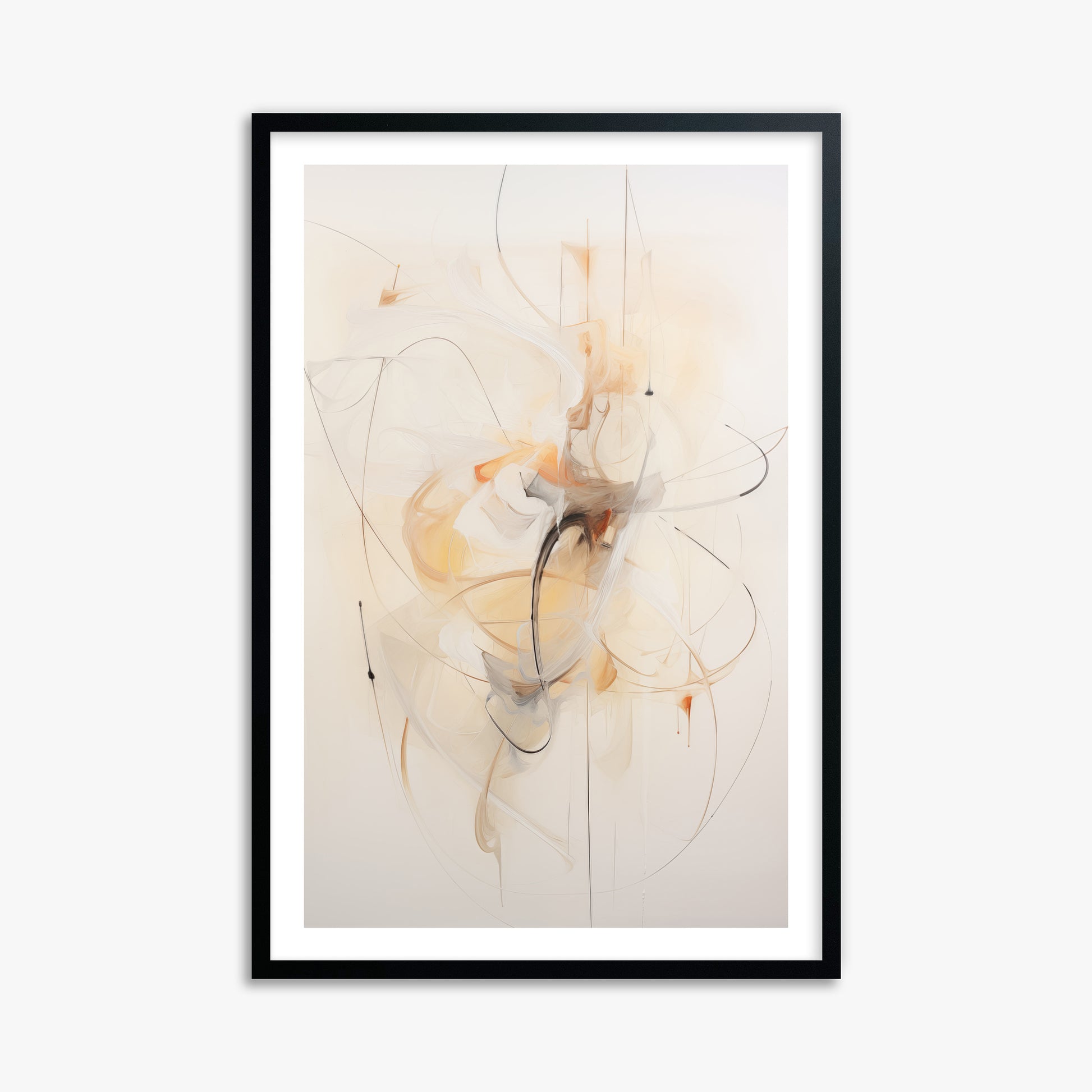 Golden Whirl, 61x91cm Black Framed Art Reproduction