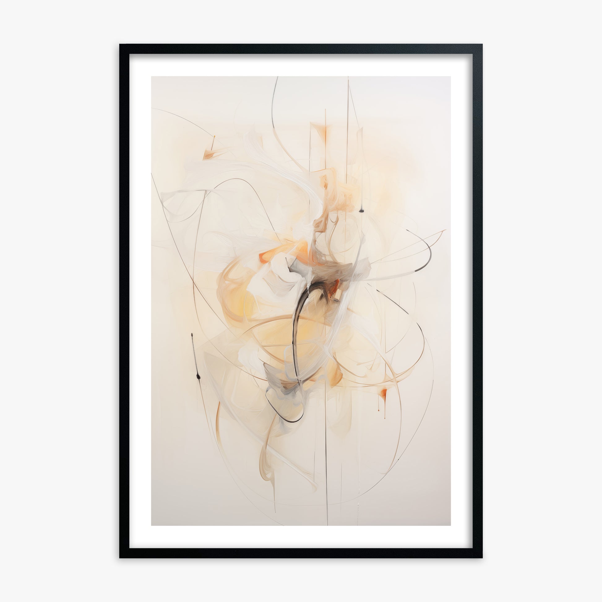 Golden Whirl, 70x100cm Black Framed Art Reproduction
