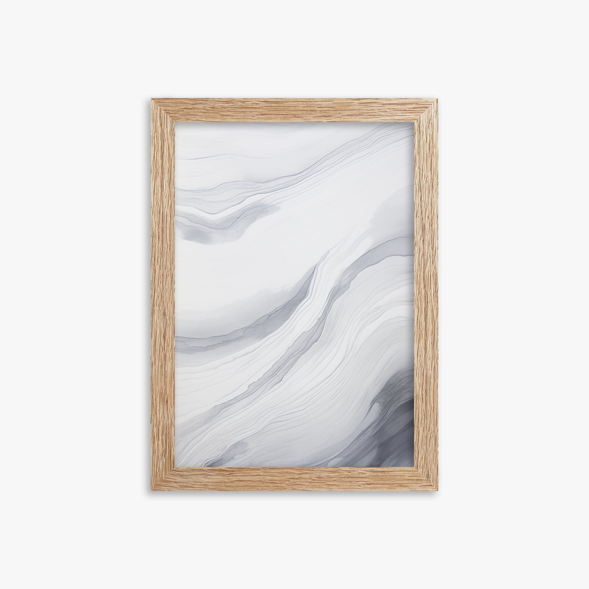 Silver Currents, 21x30cm Framed Poster With Raw Oak Frame