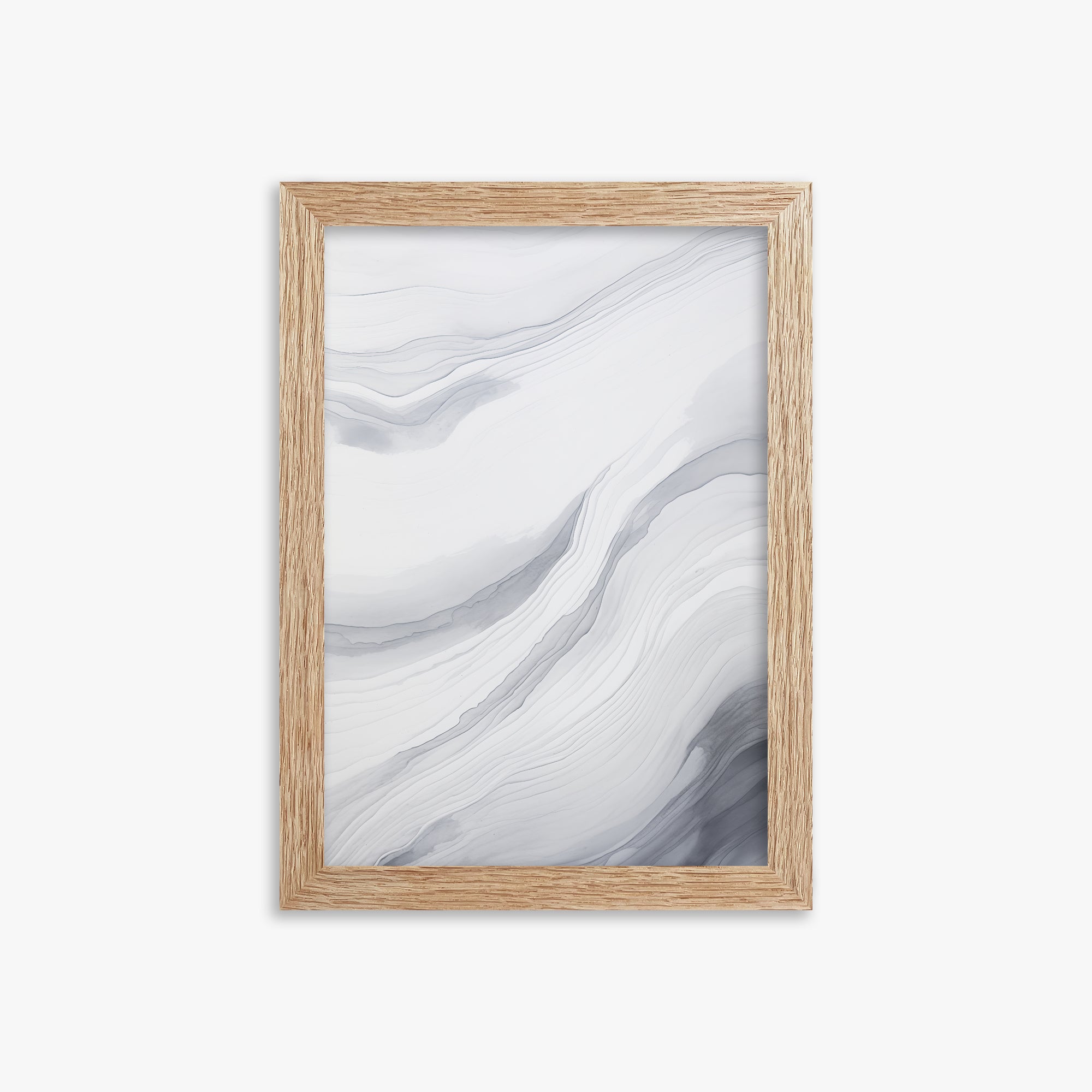 Silver Currents, 21x30cm Framed Poster With Raw Oak Frame
