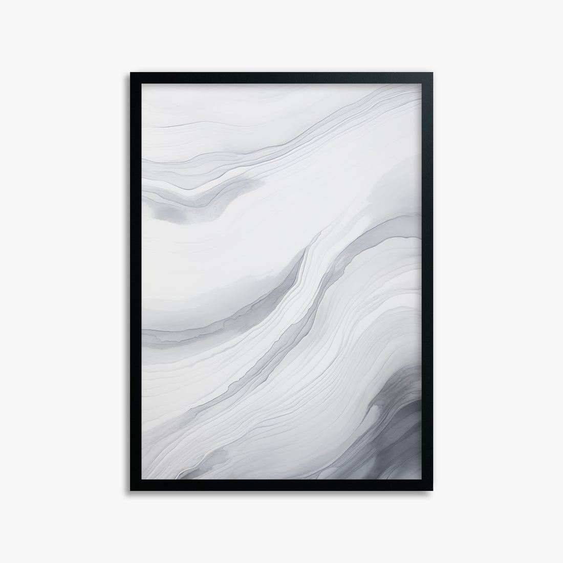 Silver Currents, 50x70cm Framed Poster With Black Frame