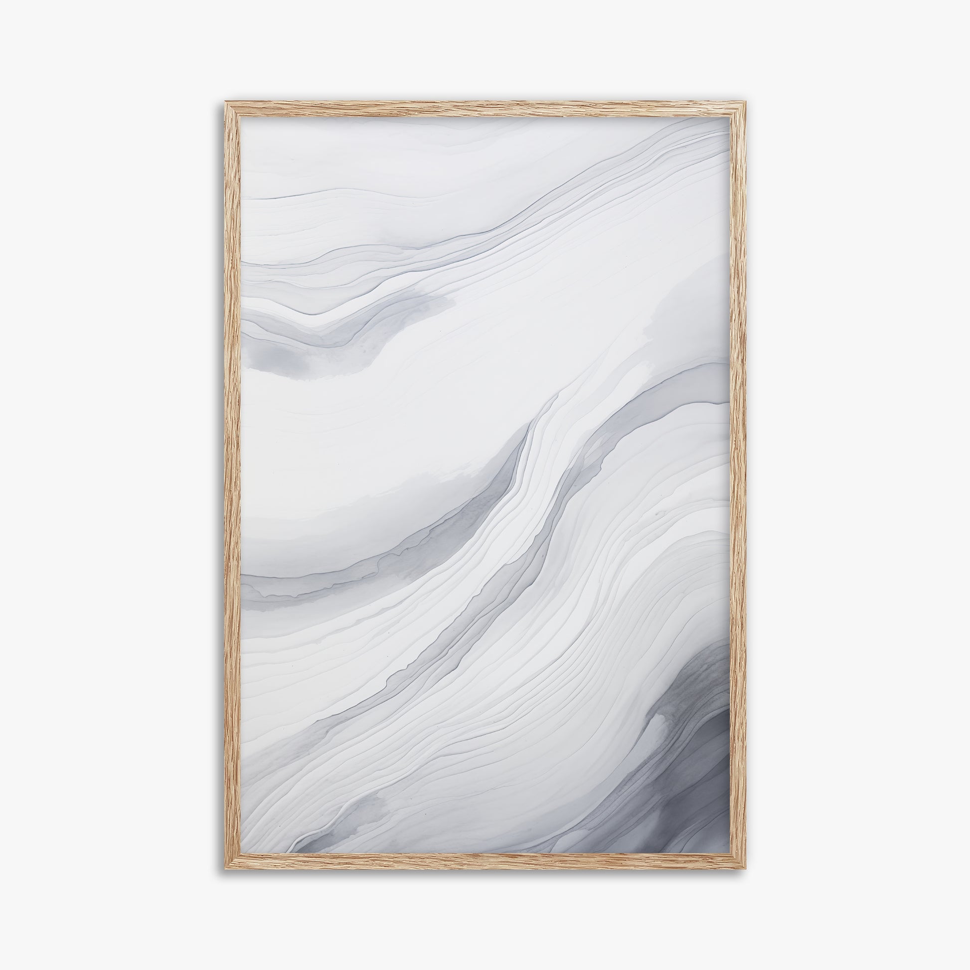 Silver Currents, 61x91cm Framed Poster With Raw Oak Frame