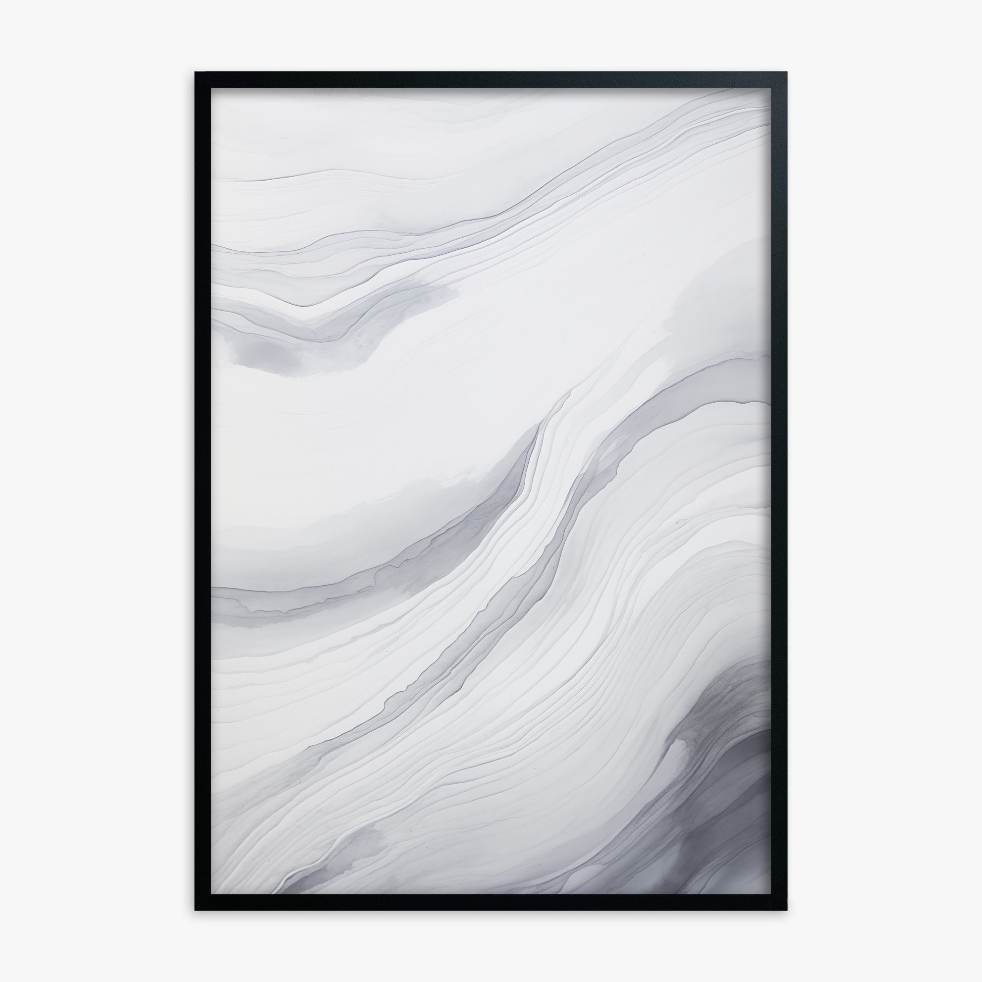 Silver Currents, Black Framed Poster With Black Frame