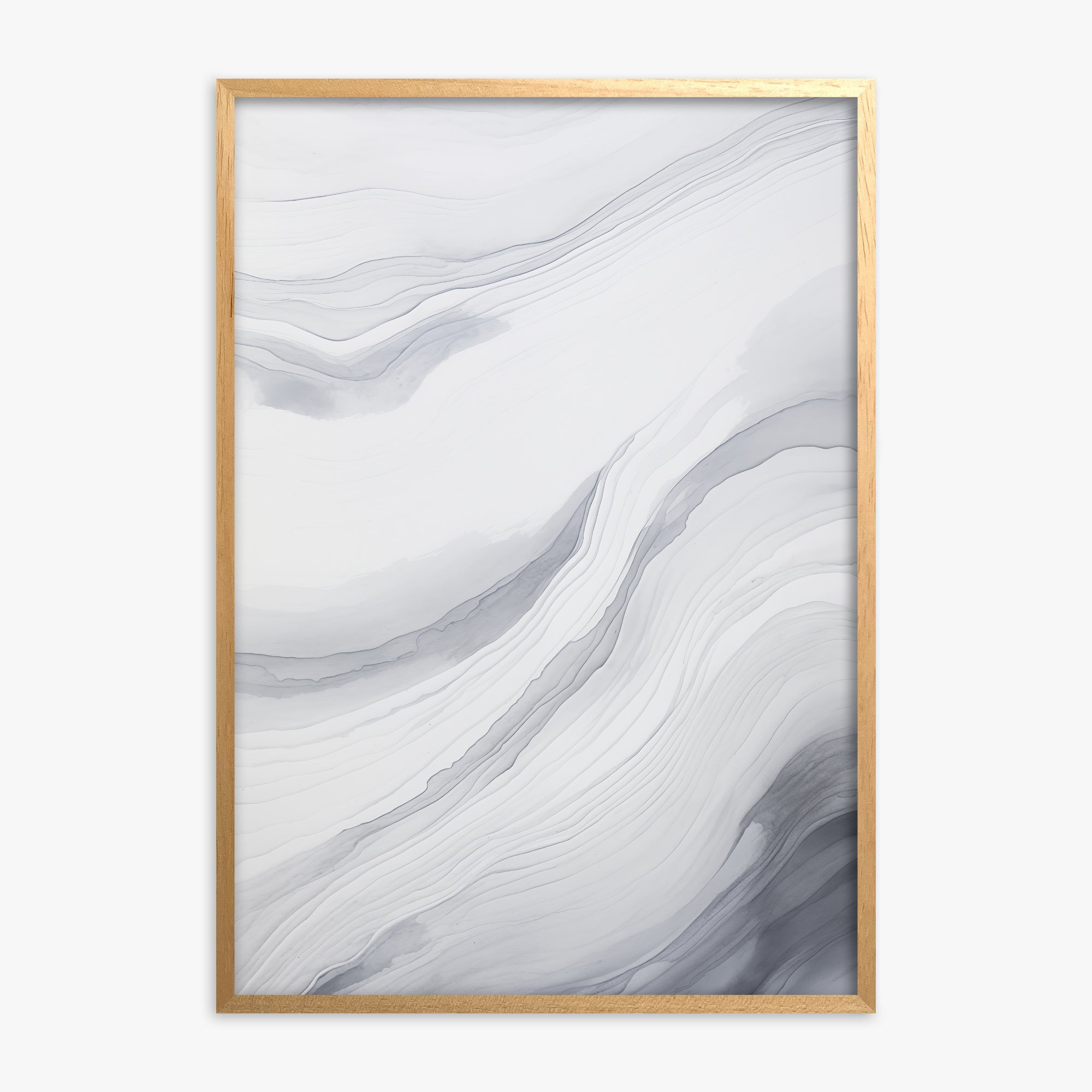 Silver Currents, Oak Framed Poster With Oak Frame