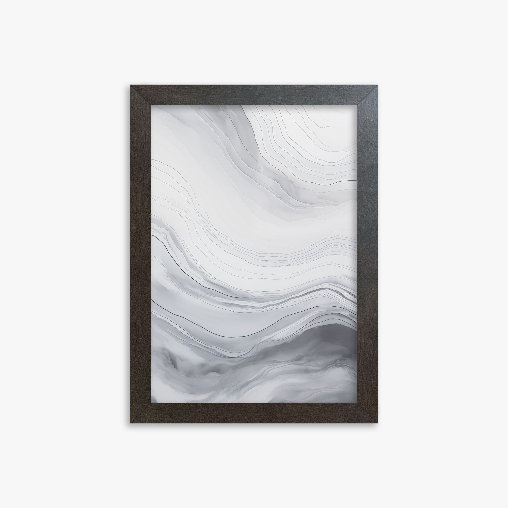 Silver Serene Waves, 21x30cm Framed Poster With Espresso Frame