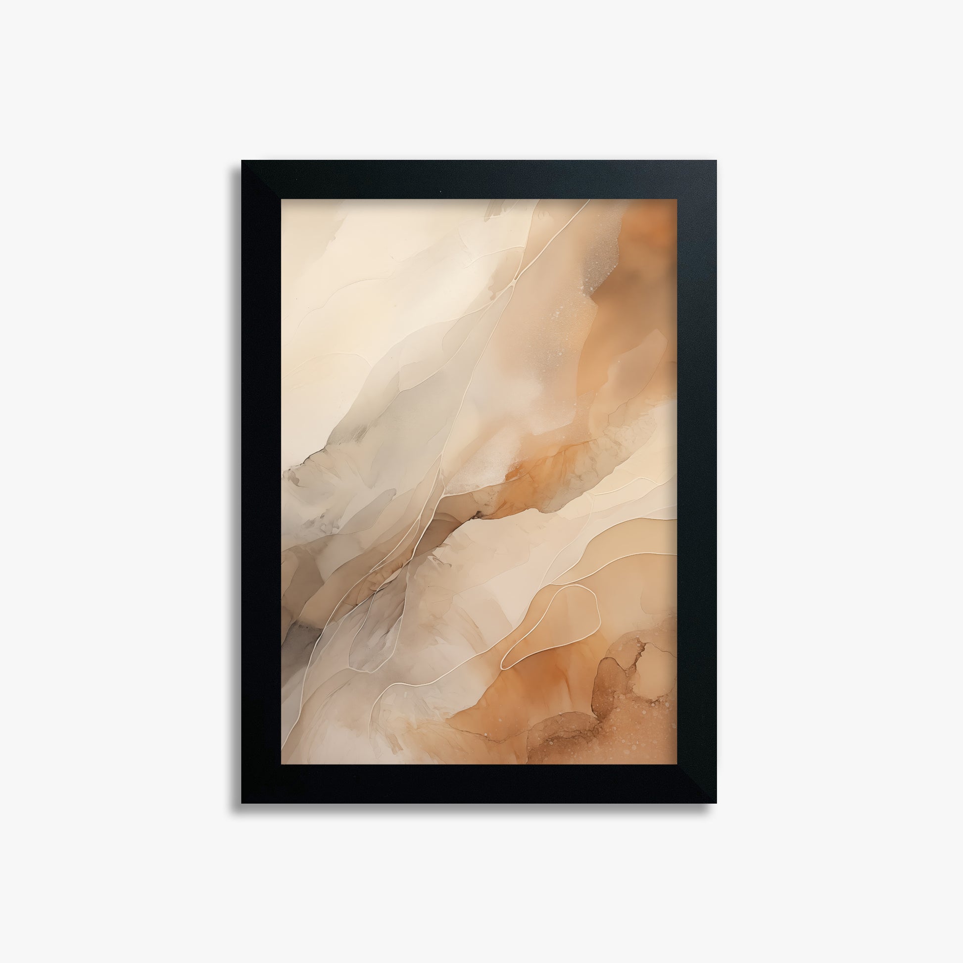 Earthen Flow, 21x30cm Framed Poster With Black Frame